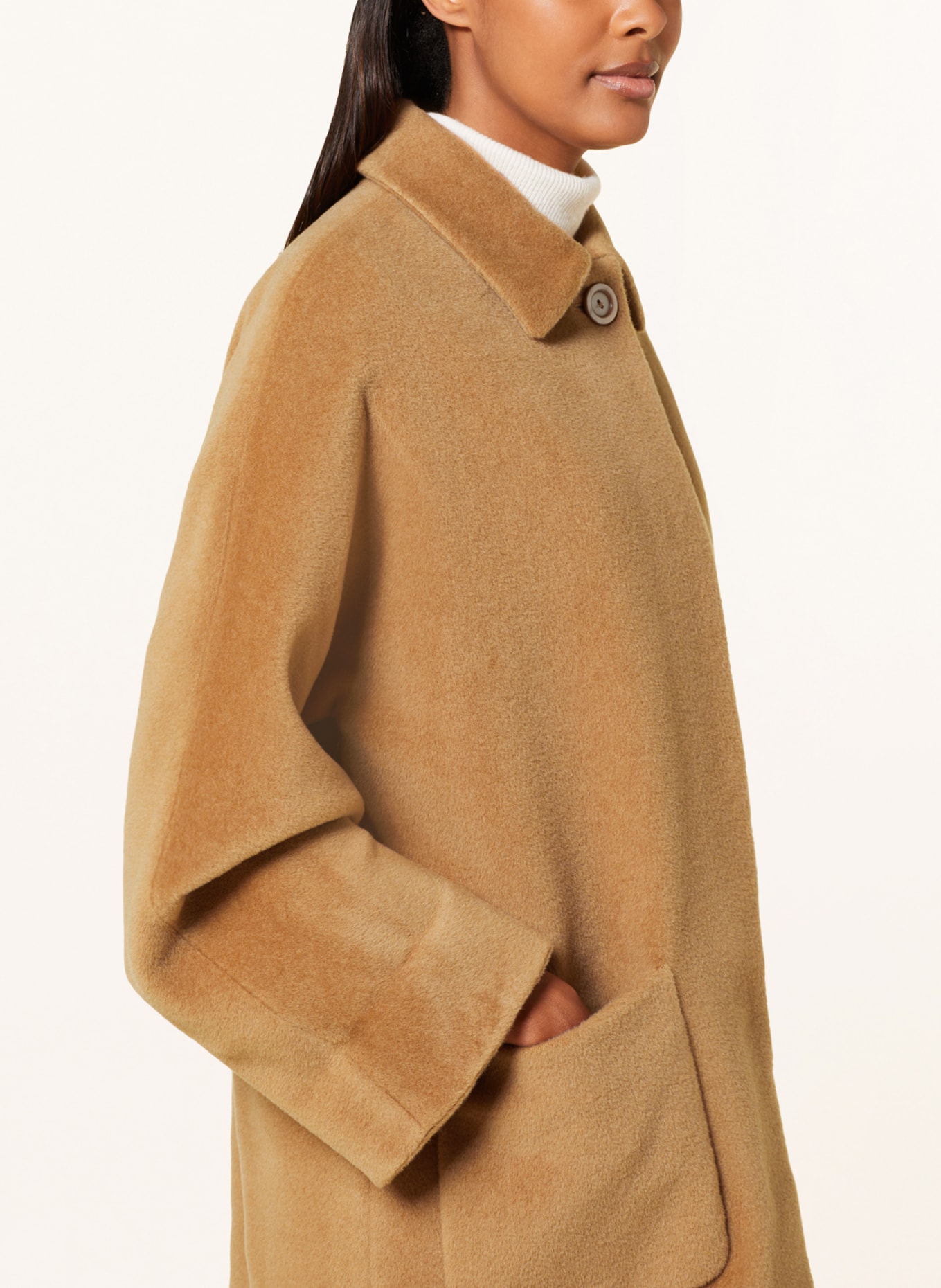 ICONS CINZIA ROCCA Wool coat, Color: CAMEL (Image 4)