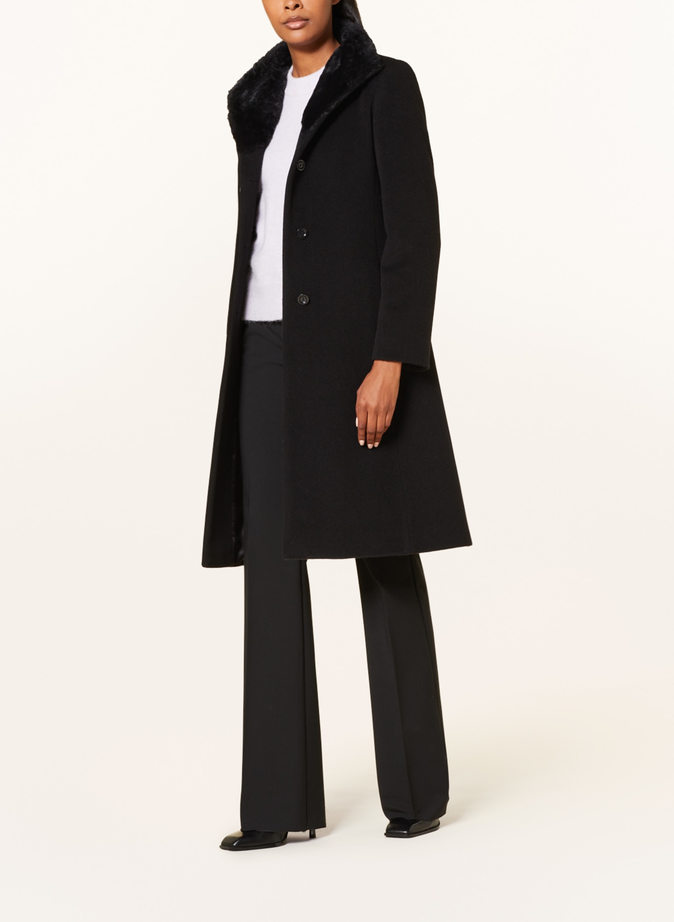 ICONS CINZIA ROCCA Wool coat, Color: BLACK (Image 2)