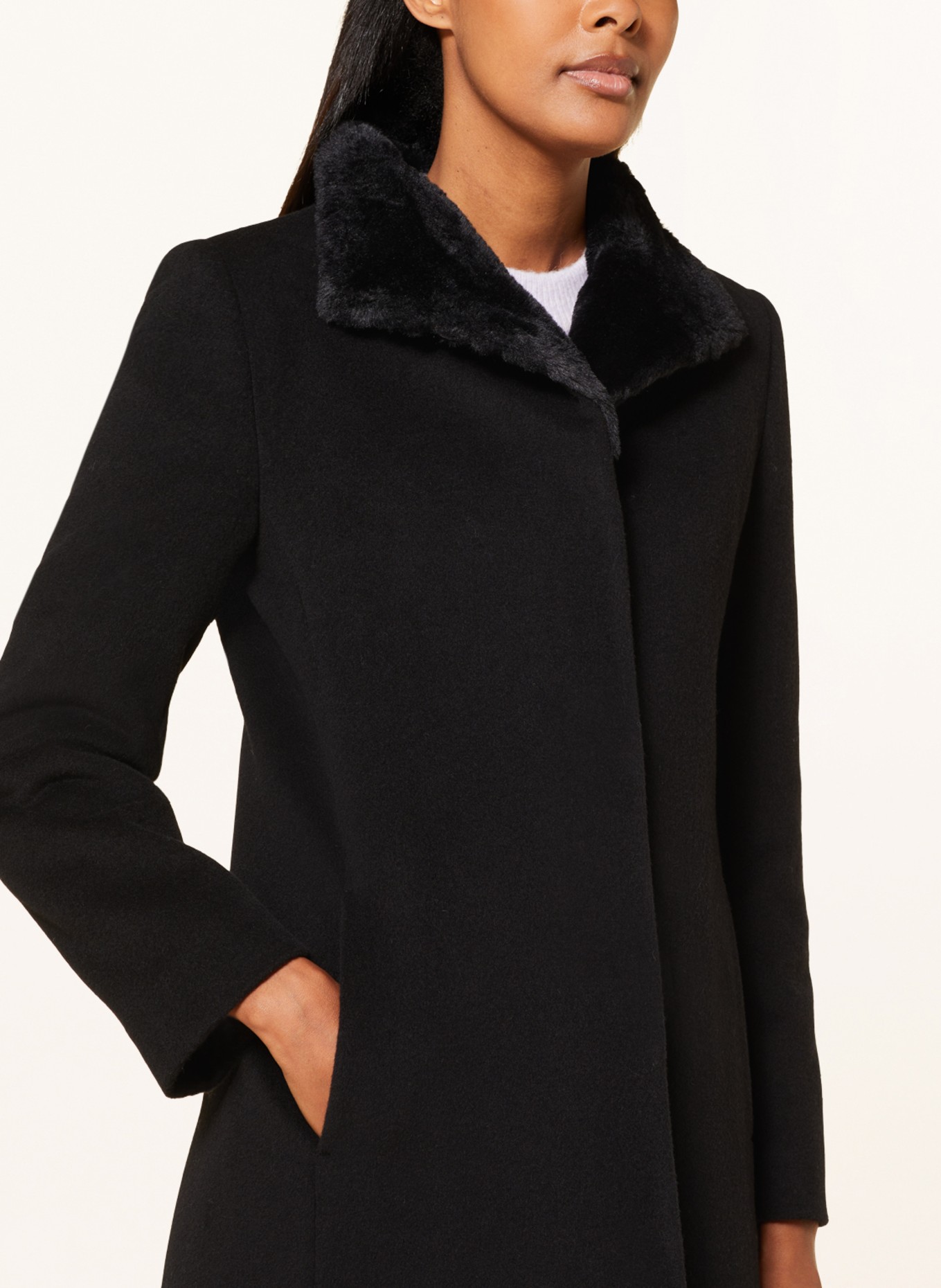 ICONS CINZIA ROCCA Wool coat, Color: BLACK (Image 4)