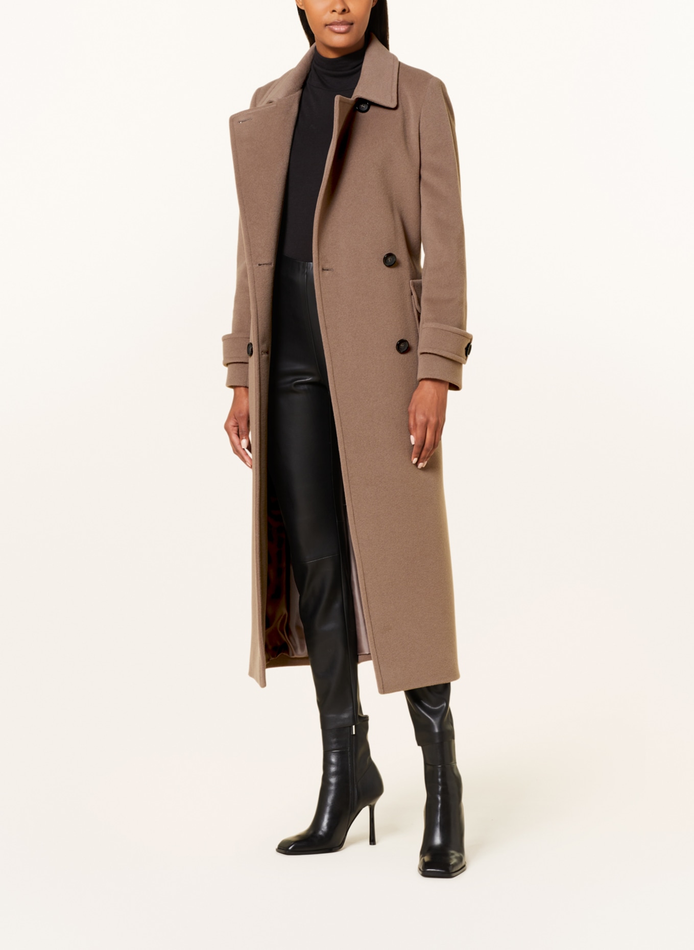 ICONS CINZIA ROCCA Wool coat, Color: TAUPE (Image 2)