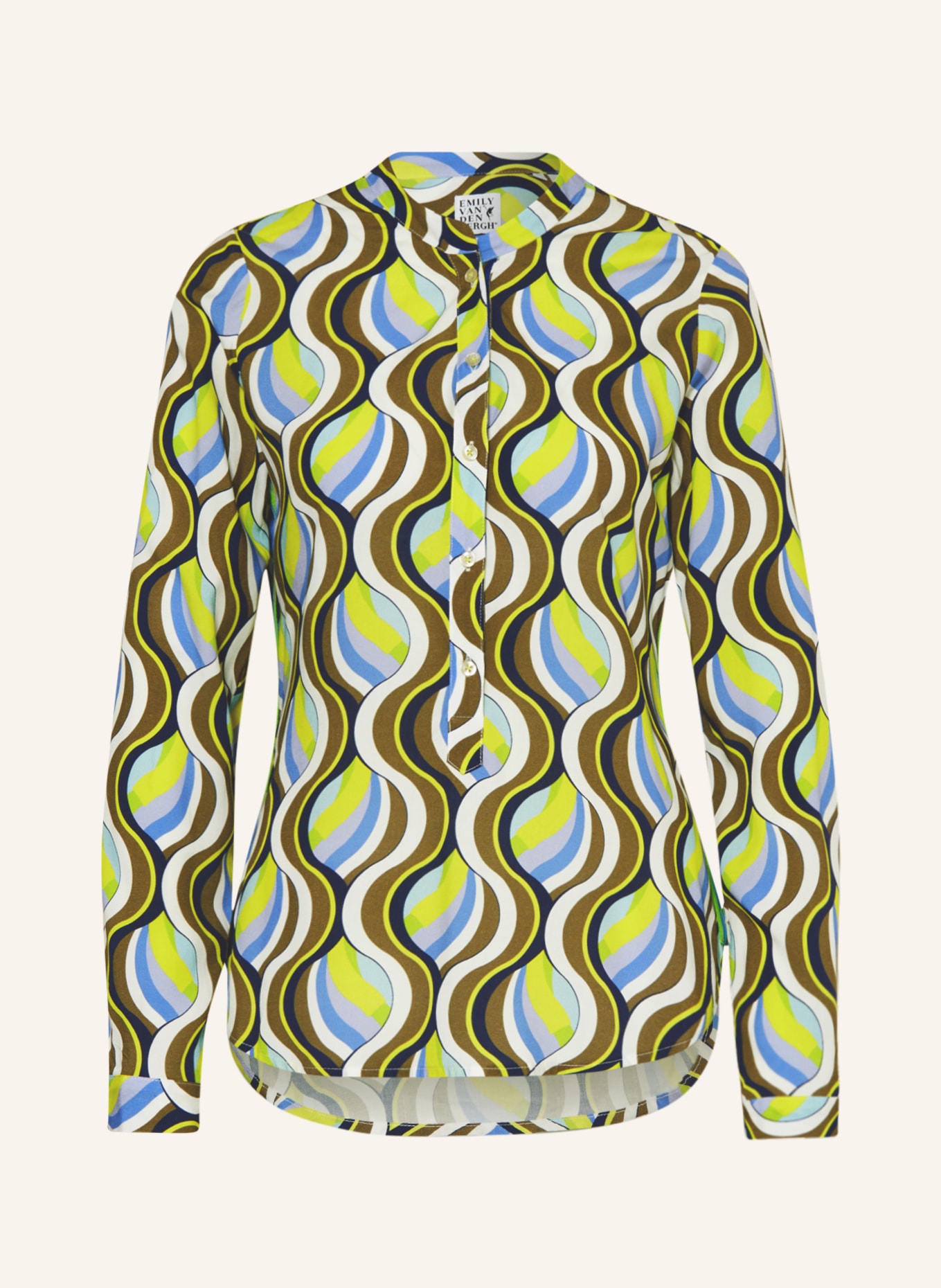Emily VAN DEN BERGH Shirt blouse, Color: WHITE/ BLUE/ YELLOW (Image 1)