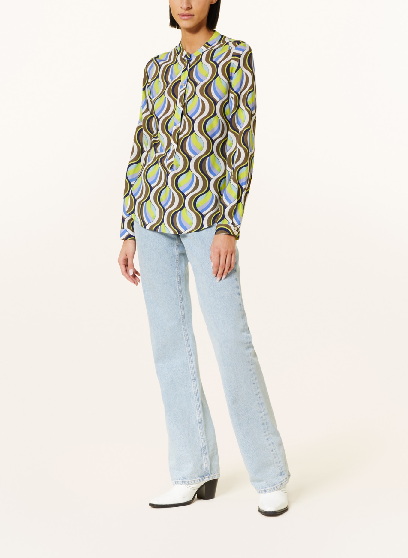 Emily VAN DEN BERGH Shirt blouse, Color: WHITE/ BLUE/ YELLOW (Image 2)