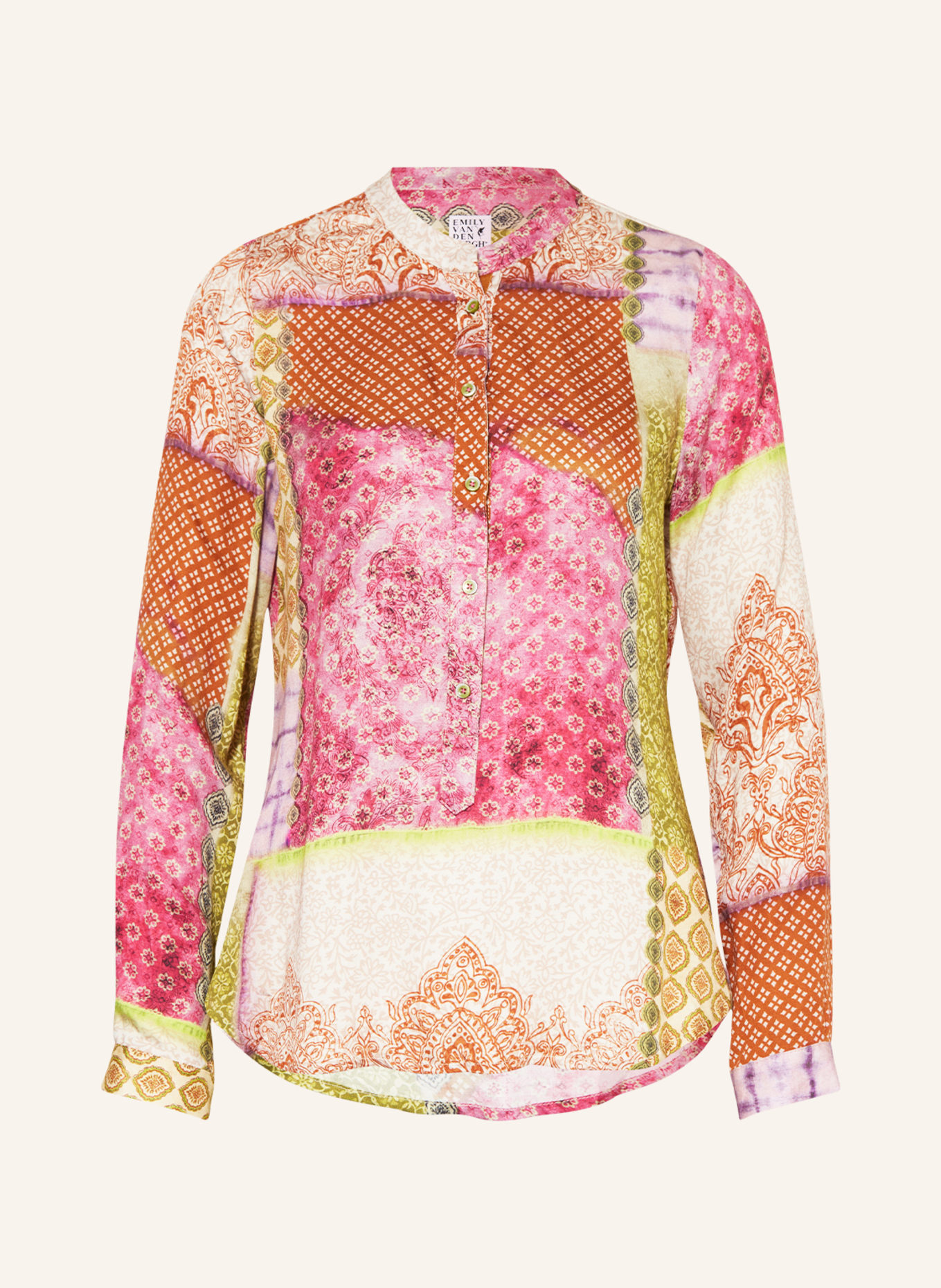 Emily VAN DEN BERGH Shirt blouse, Color: GREEN/ PINK/ BROWN (Image 1)