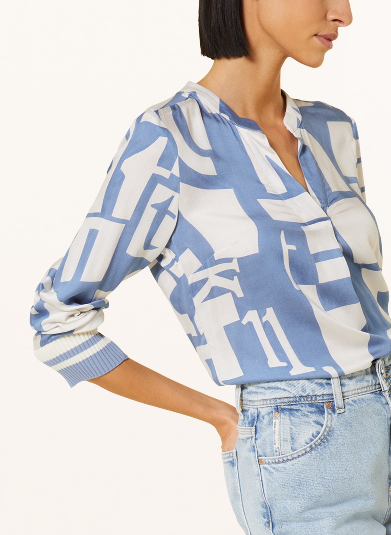 Emily VAN DEN BERGH Shirt blouse, Color: WHITE/ BLUE (Image 4)