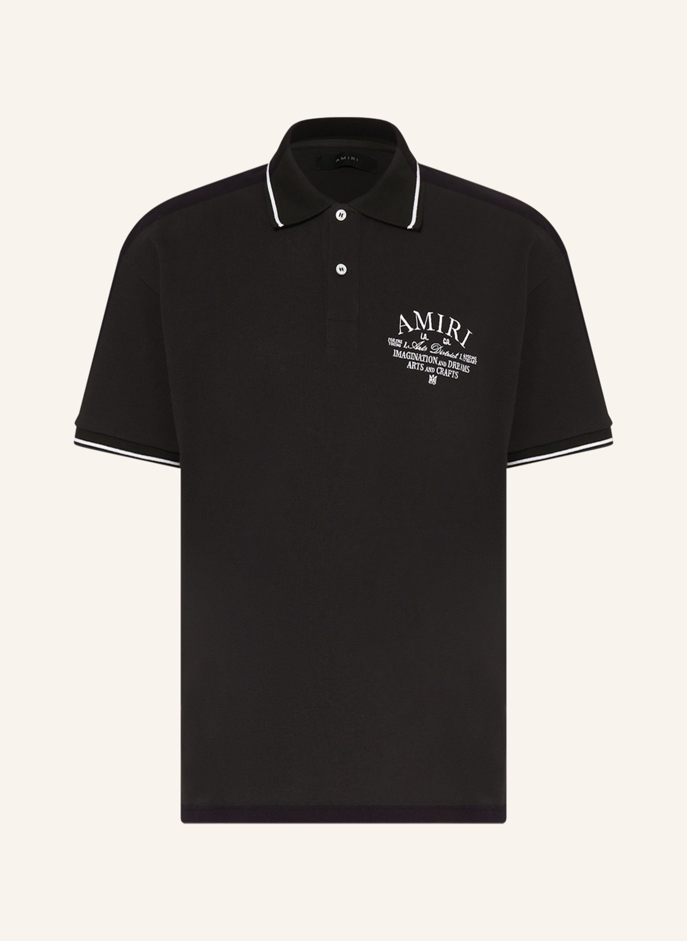 AMIRI Piqué-Poloshirt, Farbe: SCHWARZ/ WEISS (Bild 1)