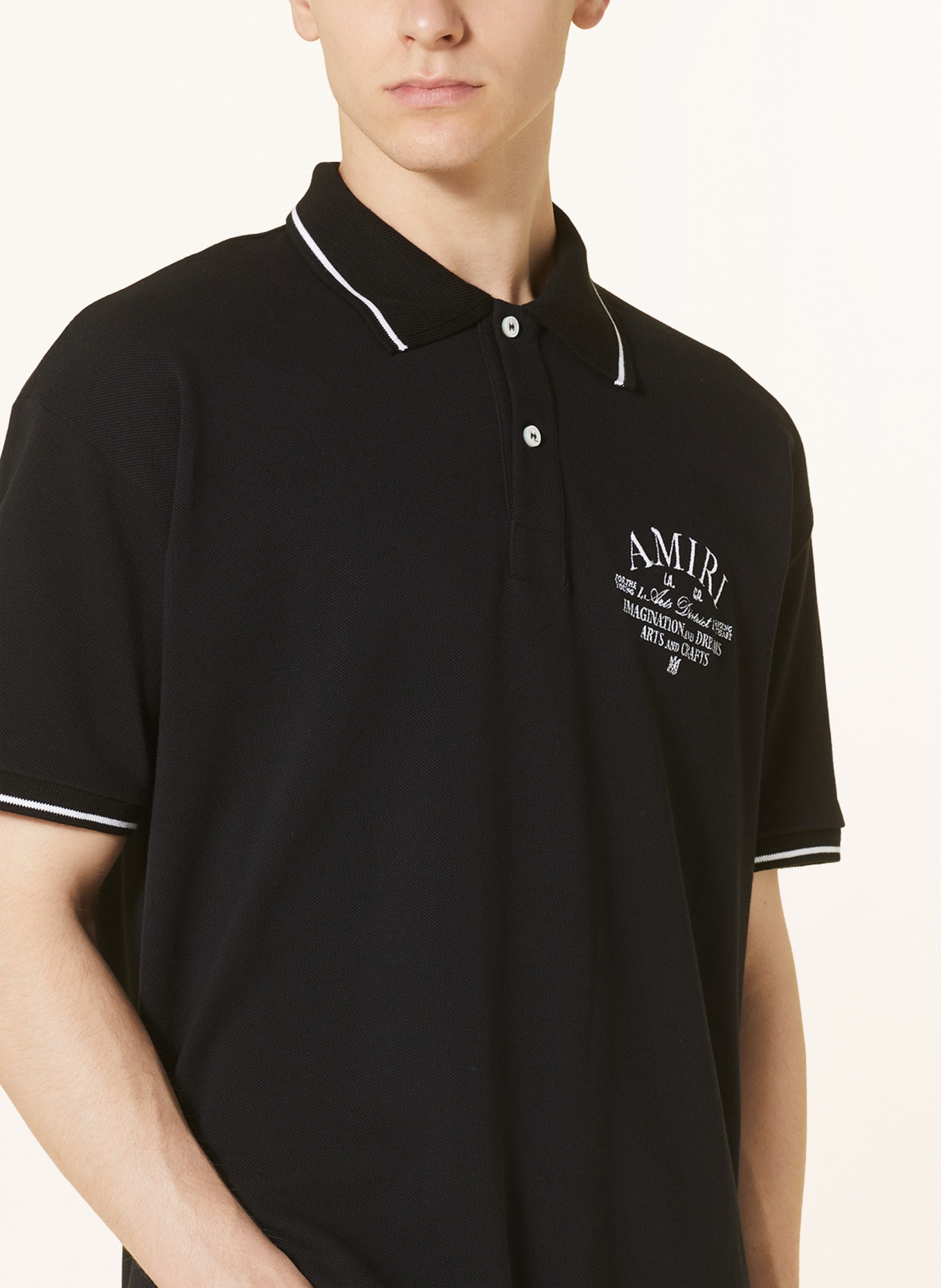AMIRI Piqué polo shirt, Color: BLACK/ WHITE (Image 4)