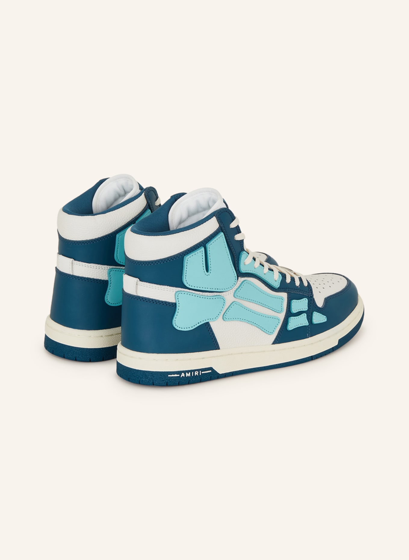 AMIRI Hightop-Sneaker SKELETON, Farbe: WEISS/ PETROL/ TÜRKIS (Bild 2)