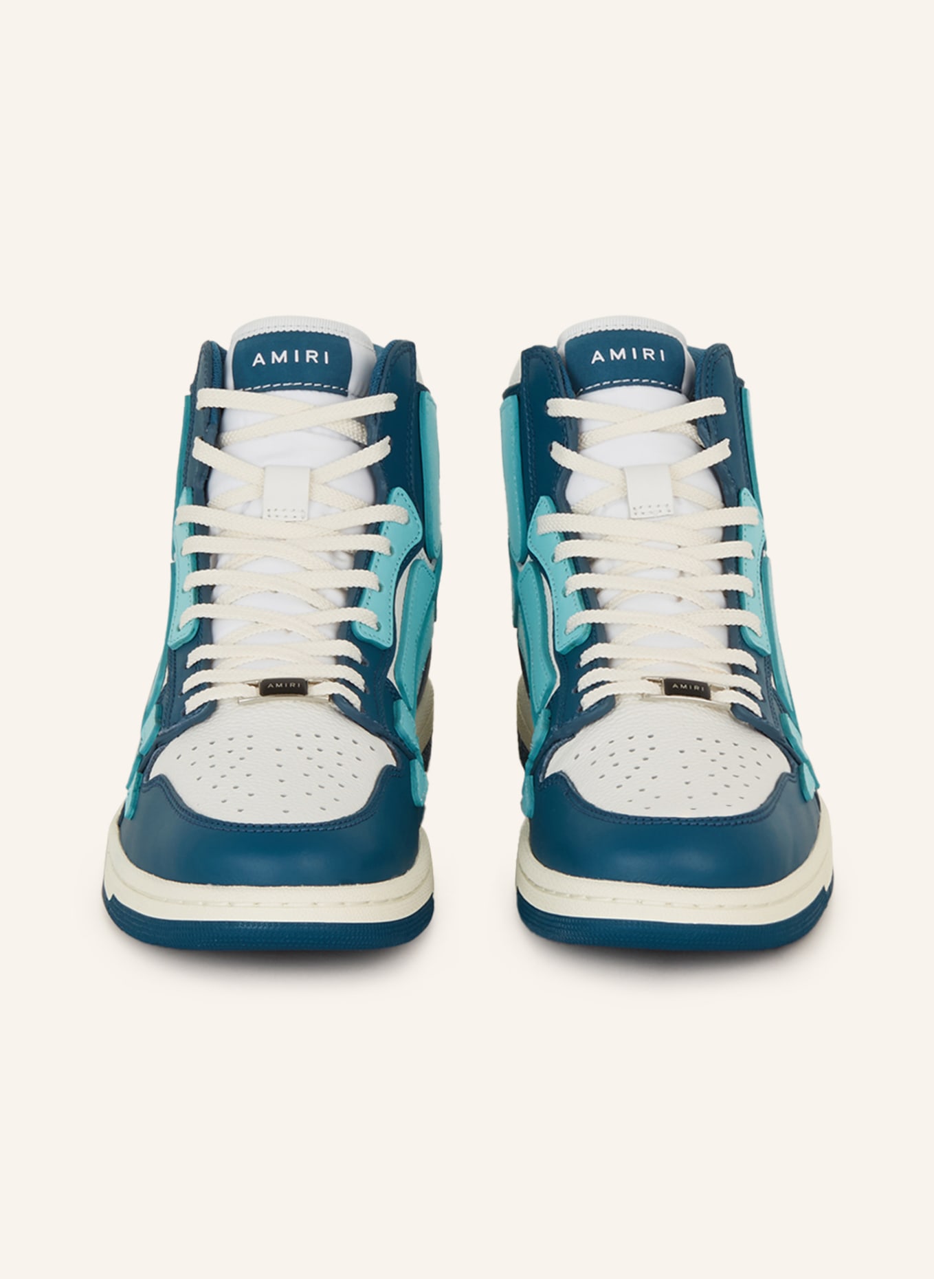 AMIRI Hightop-Sneaker SKELETON, Farbe: WEISS/ PETROL/ TÜRKIS (Bild 3)