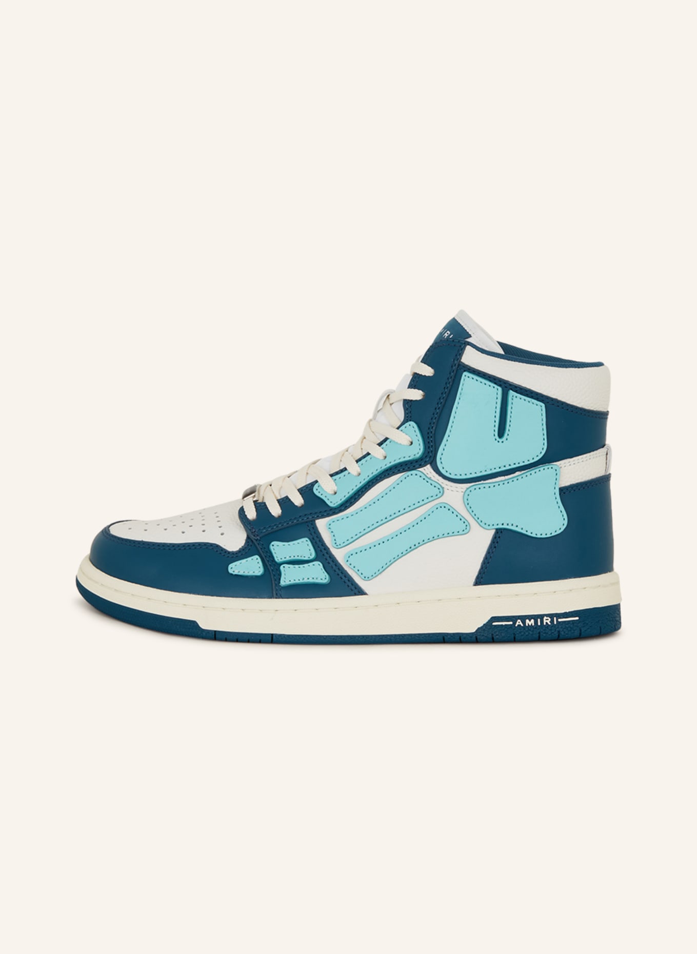 AMIRI Hightop-Sneaker SKELETON, Farbe: WEISS/ PETROL/ TÜRKIS (Bild 4)