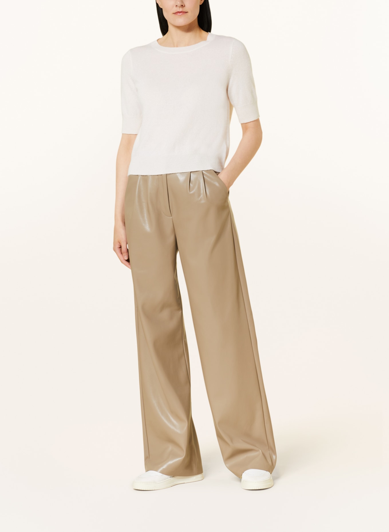 MRS & HUGS Pants in leather look, Color: TAUPE (Image 2)