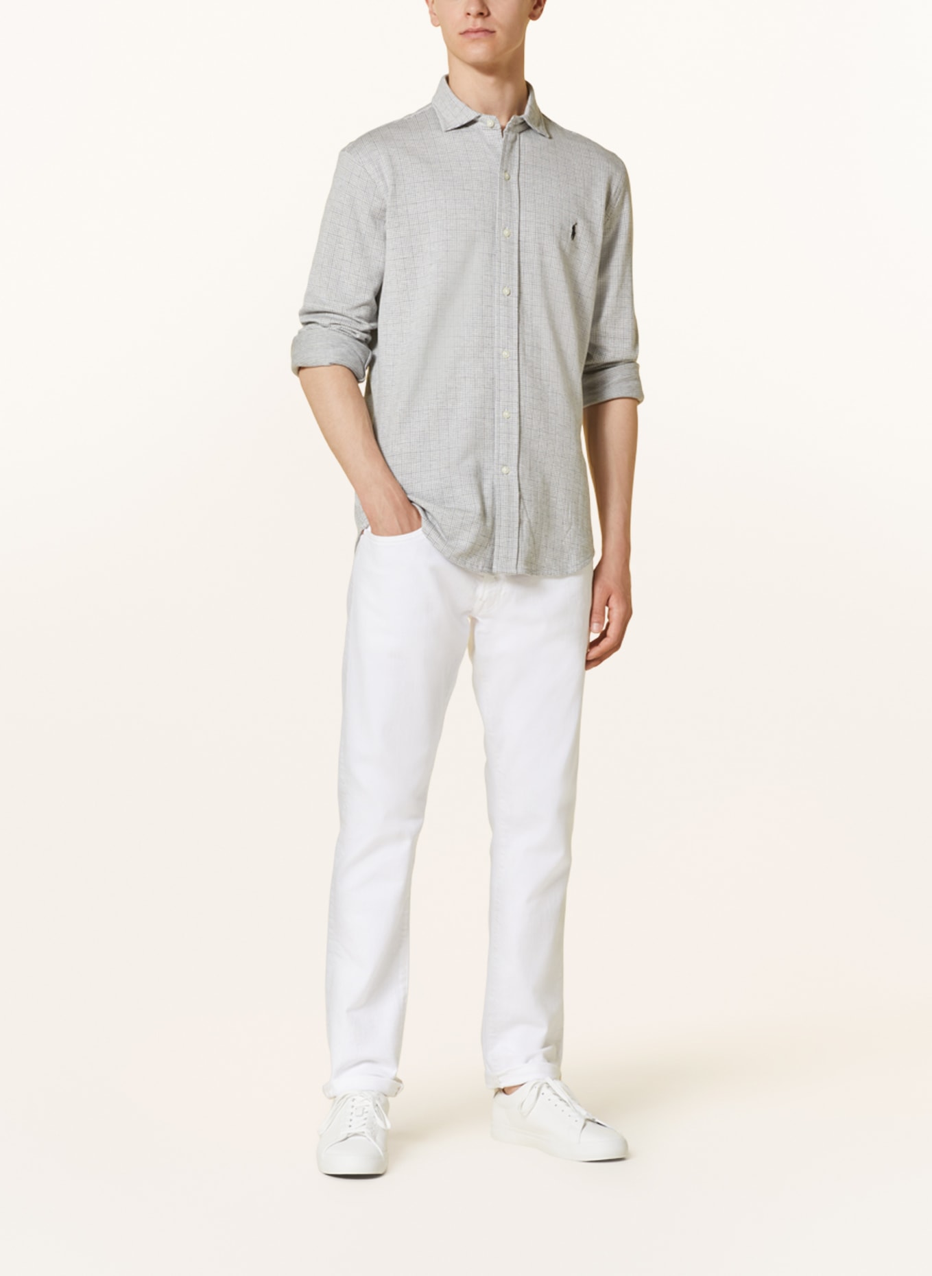 POLO RALPH LAUREN Flannel shirt regular fit, Color: WHITE/ LIGHT GRAY (Image 2)