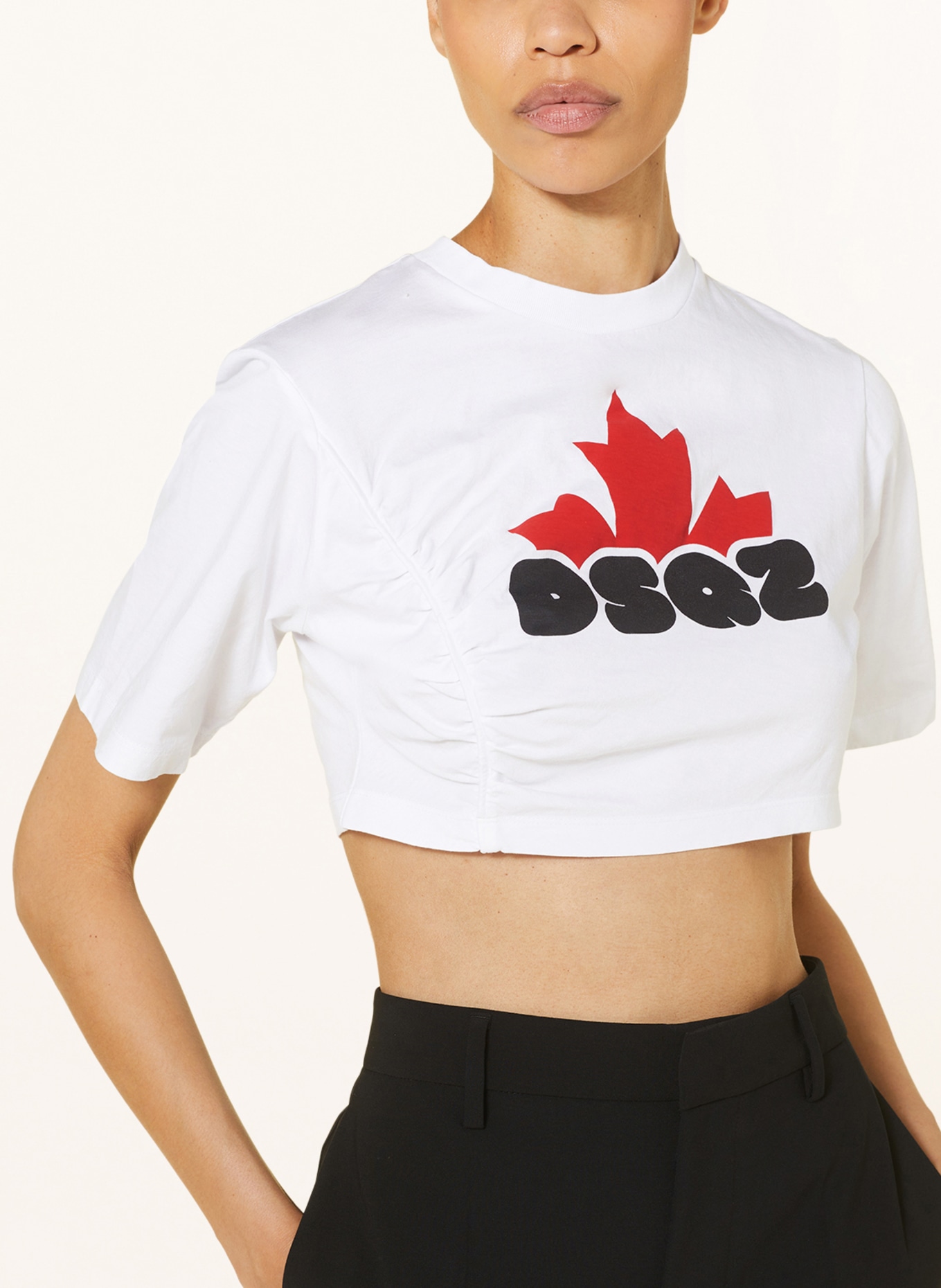 DSQUARED2 Cropped shirt, Color: WHITE (Image 4)