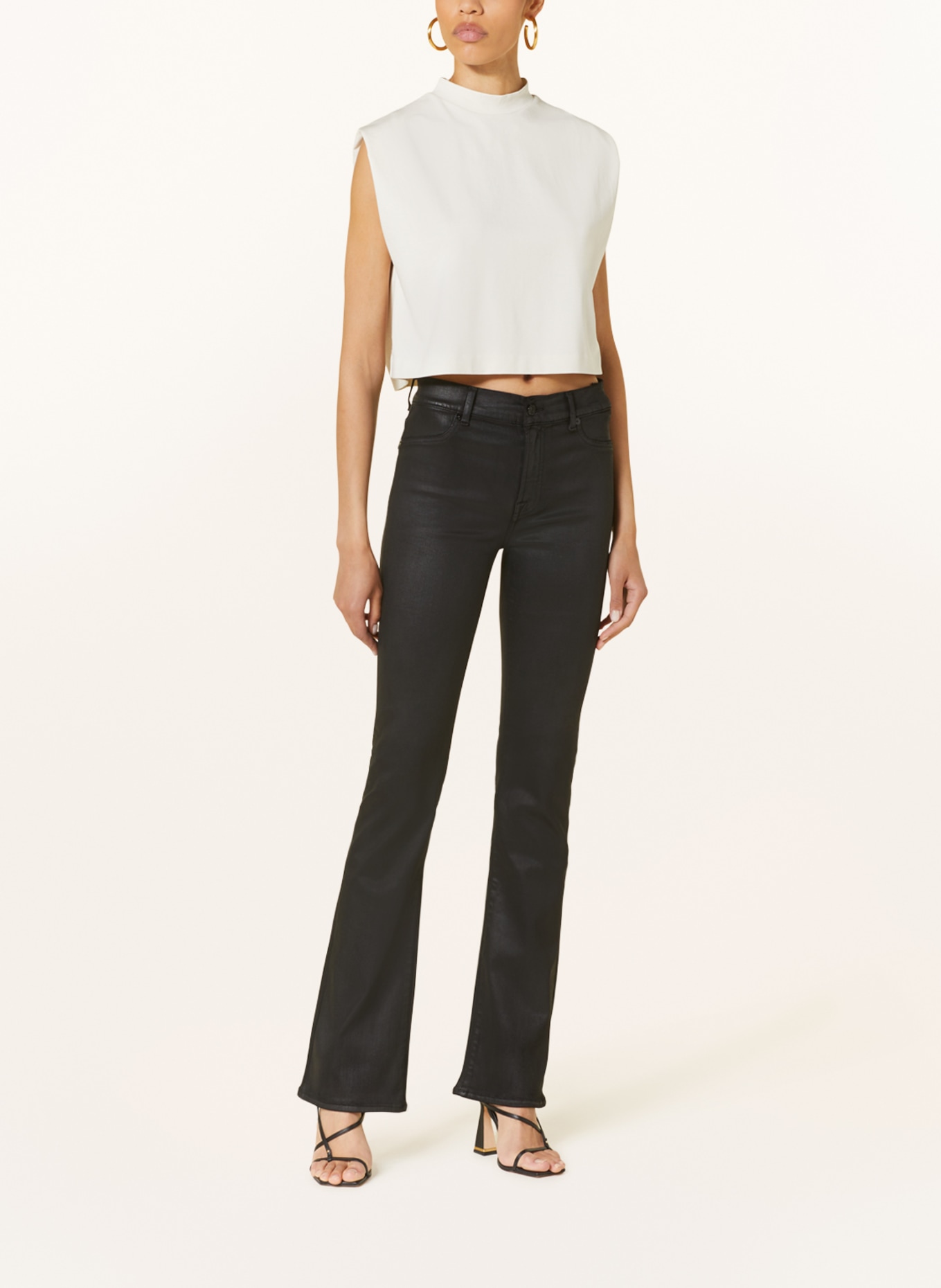 7 for all mankind Coated jeans, Color: BLACK (Image 2)
