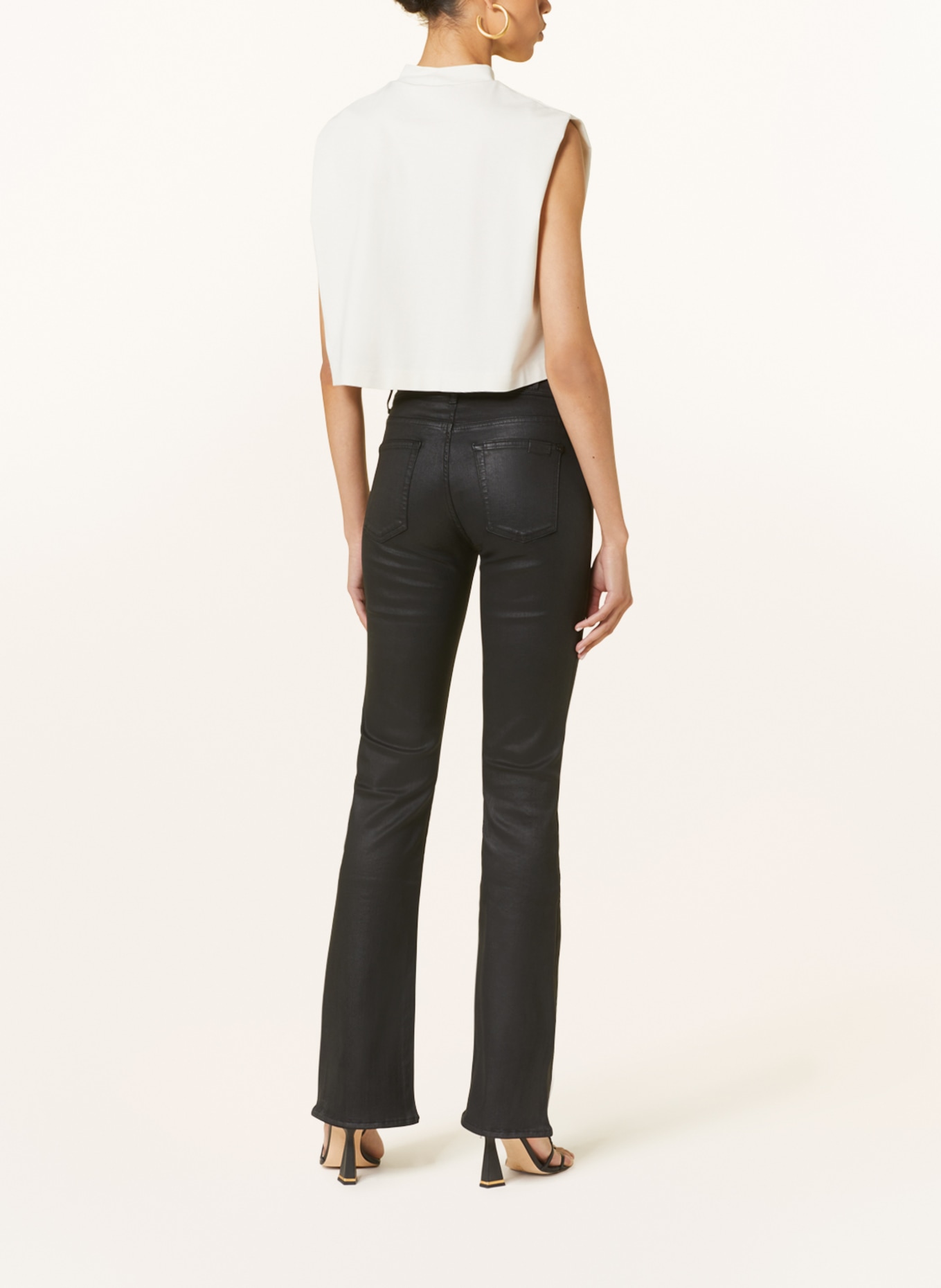 7 for all mankind Coated jeans, Color: BLACK (Image 3)