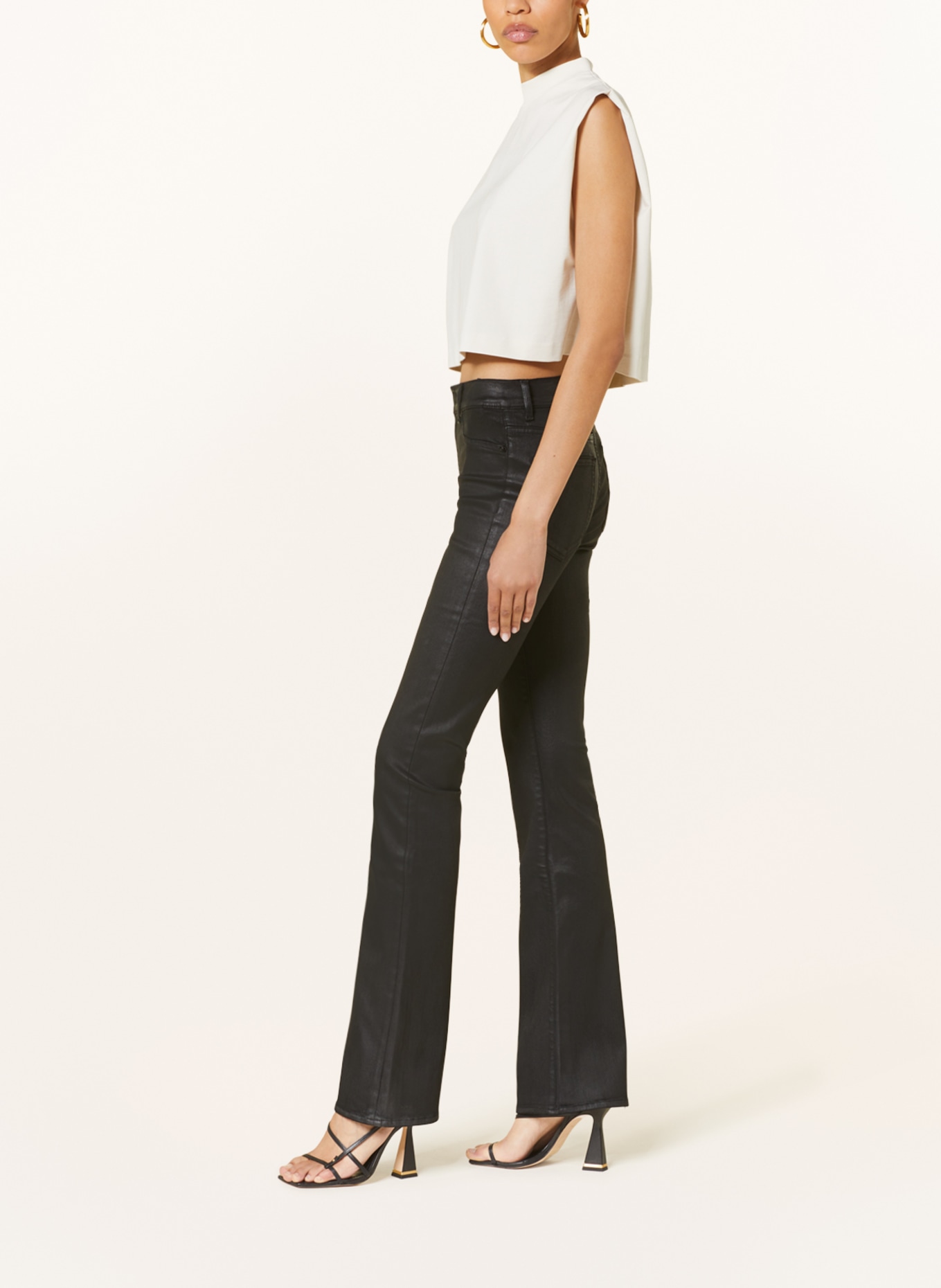 7 for all mankind Coated jeans, Color: BLACK (Image 4)