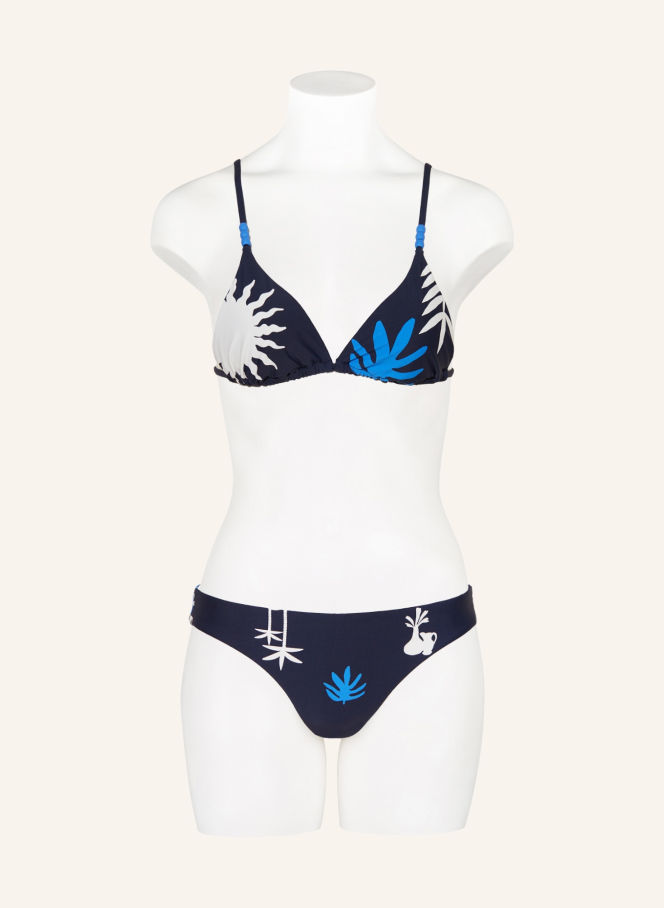 SEAFOLLY Panty bikini bottoms LA PALMA, reversible, Color: ECRU/ DARK BLUE/ BLUE (Image 2)