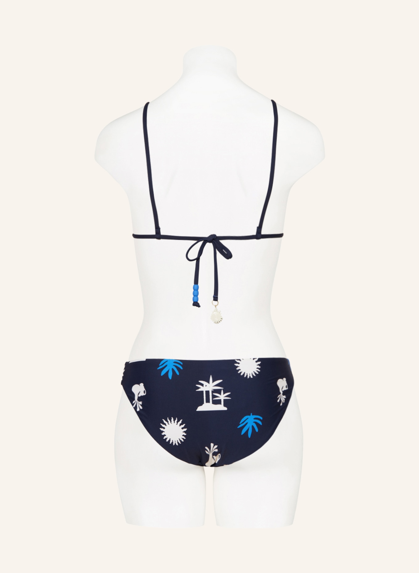 SEAFOLLY Panty bikini bottoms LA PALMA, reversible, Color: ECRU/ DARK BLUE/ BLUE (Image 3)