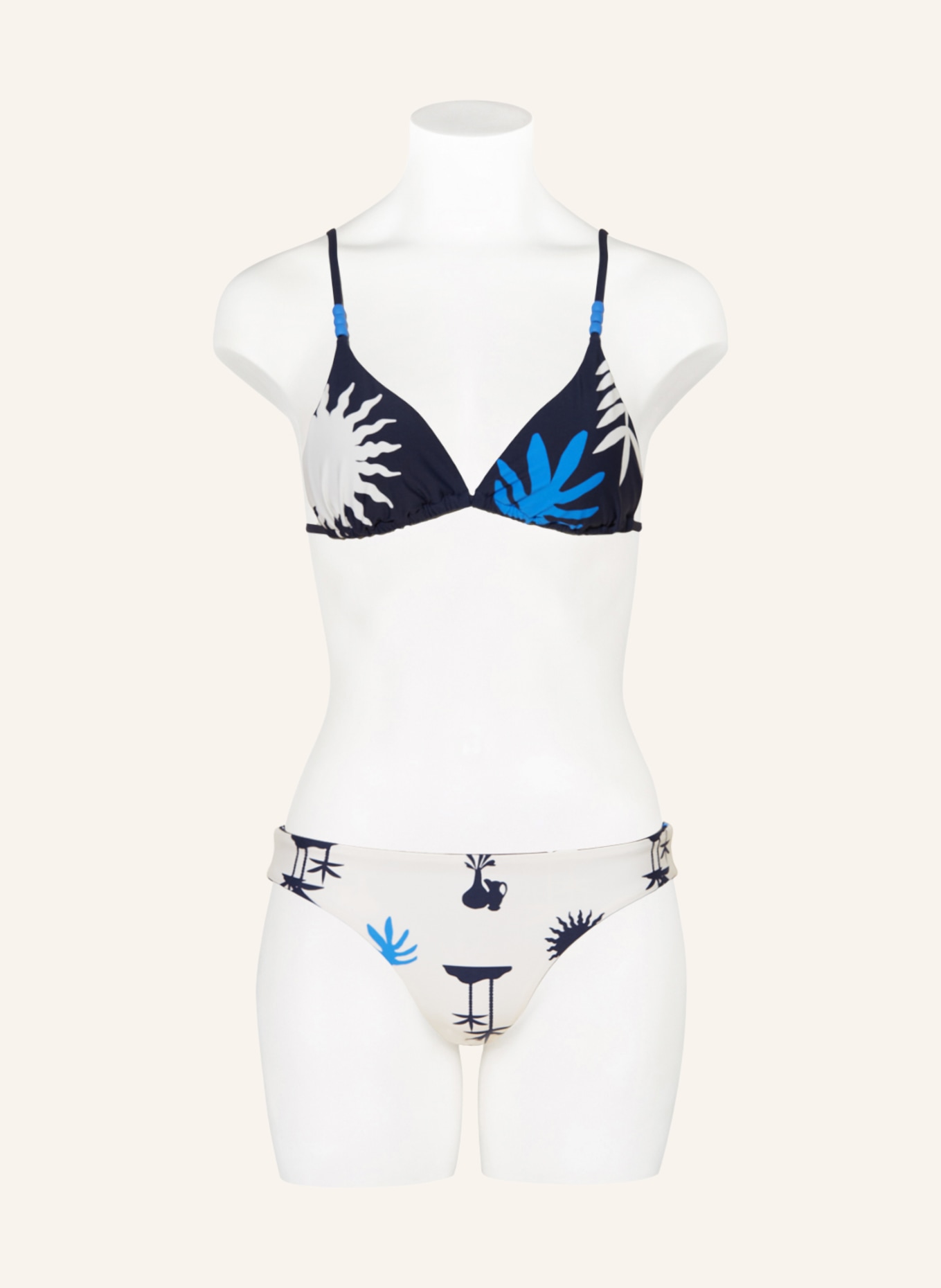 SEAFOLLY Panty bikini bottoms LA PALMA, reversible, Color: ECRU/ DARK BLUE/ BLUE (Image 4)