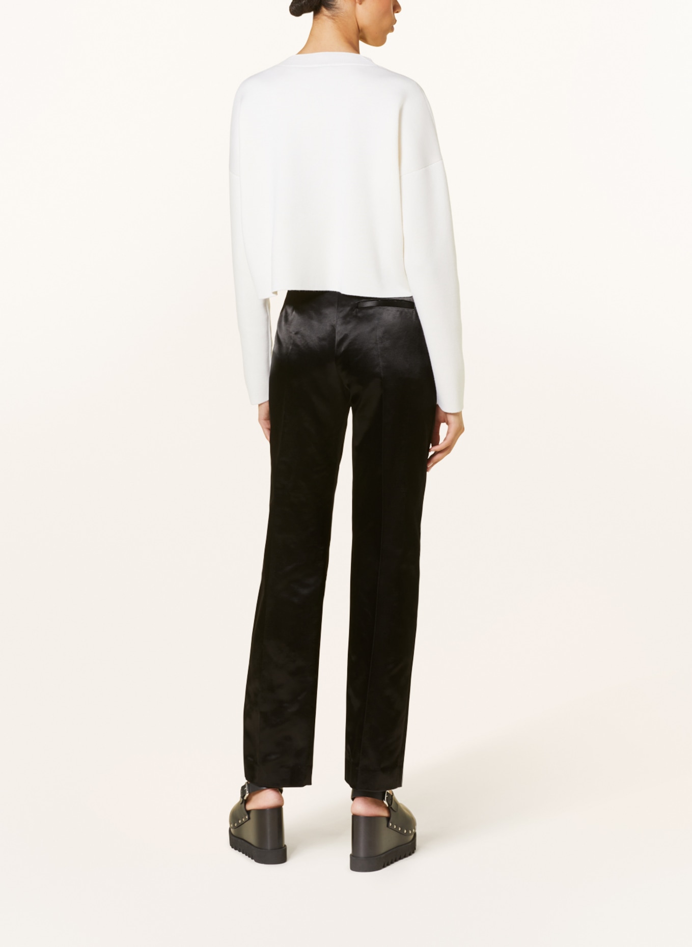 LOEWE Satin trousers, Color: BLACK (Image 3)