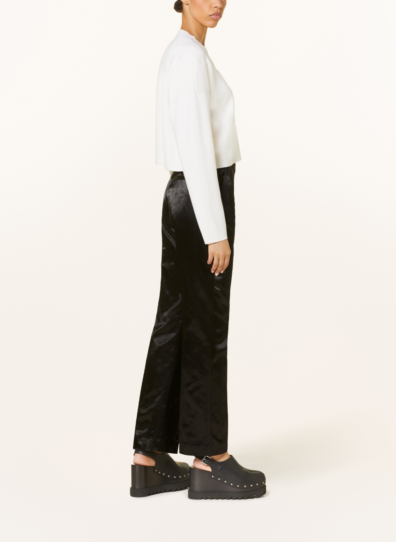 LOEWE Satin trousers, Color: BLACK (Image 4)