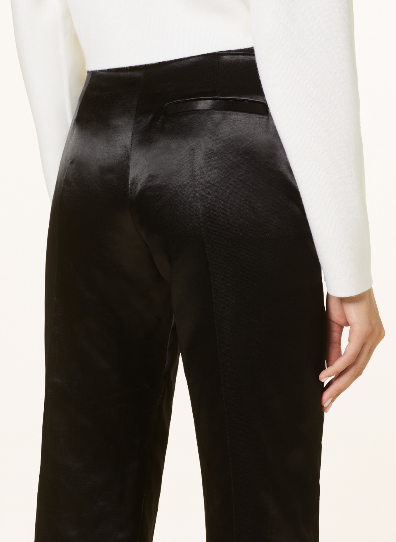 LOEWE Satin trousers, Color: BLACK (Image 5)
