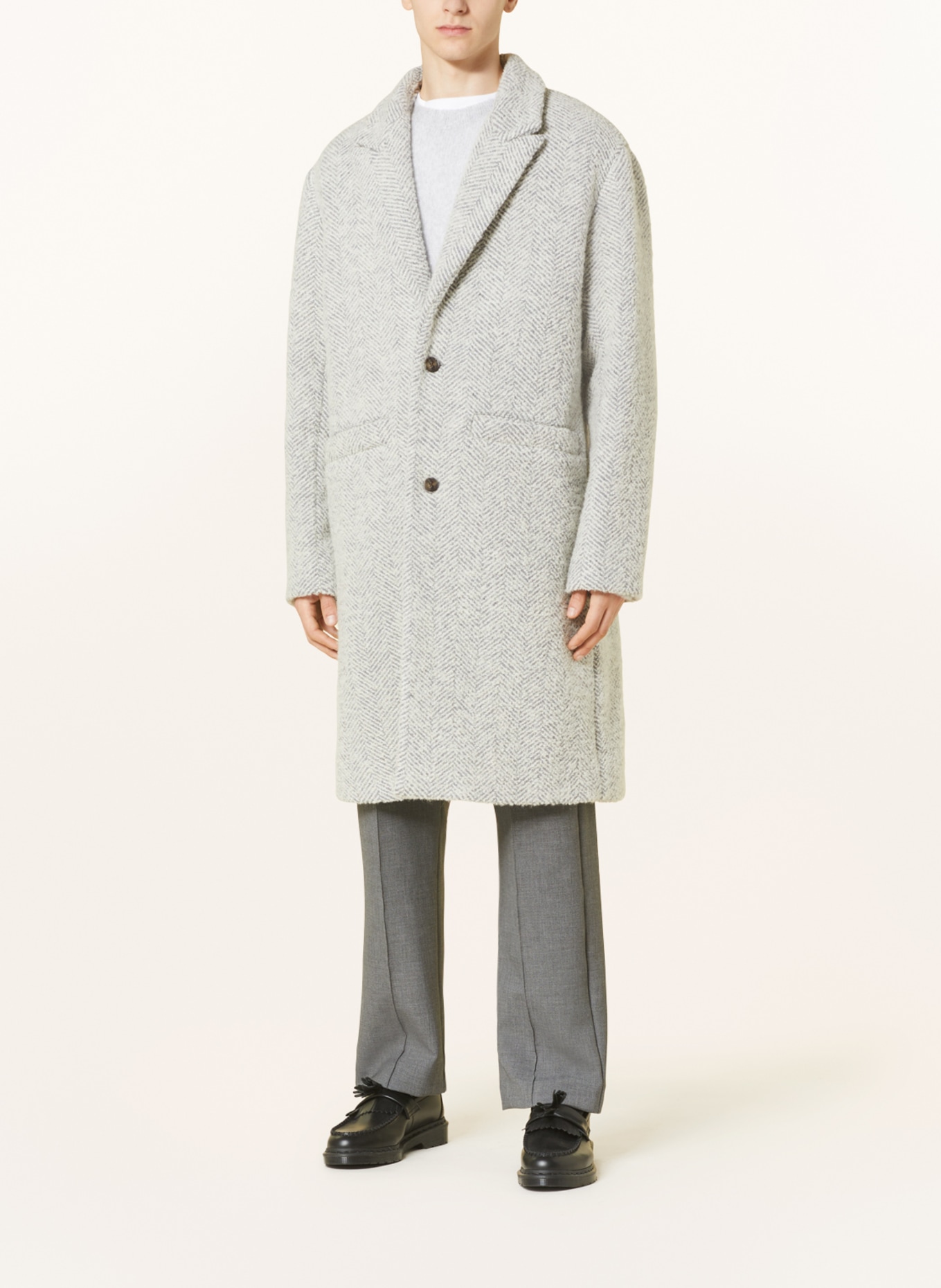 NN.07 Bouclé coat FULVIO, Color: WHITE/ GRAY (Image 2)