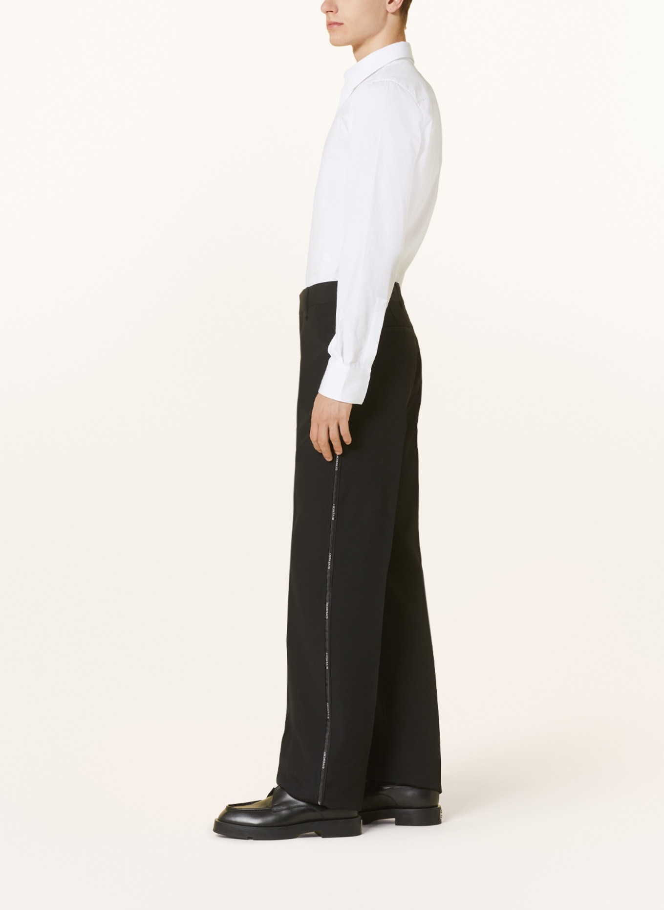 GIVENCHY Slim fit trousers with tuxedo stripe, Color: BLACK (Image 4)