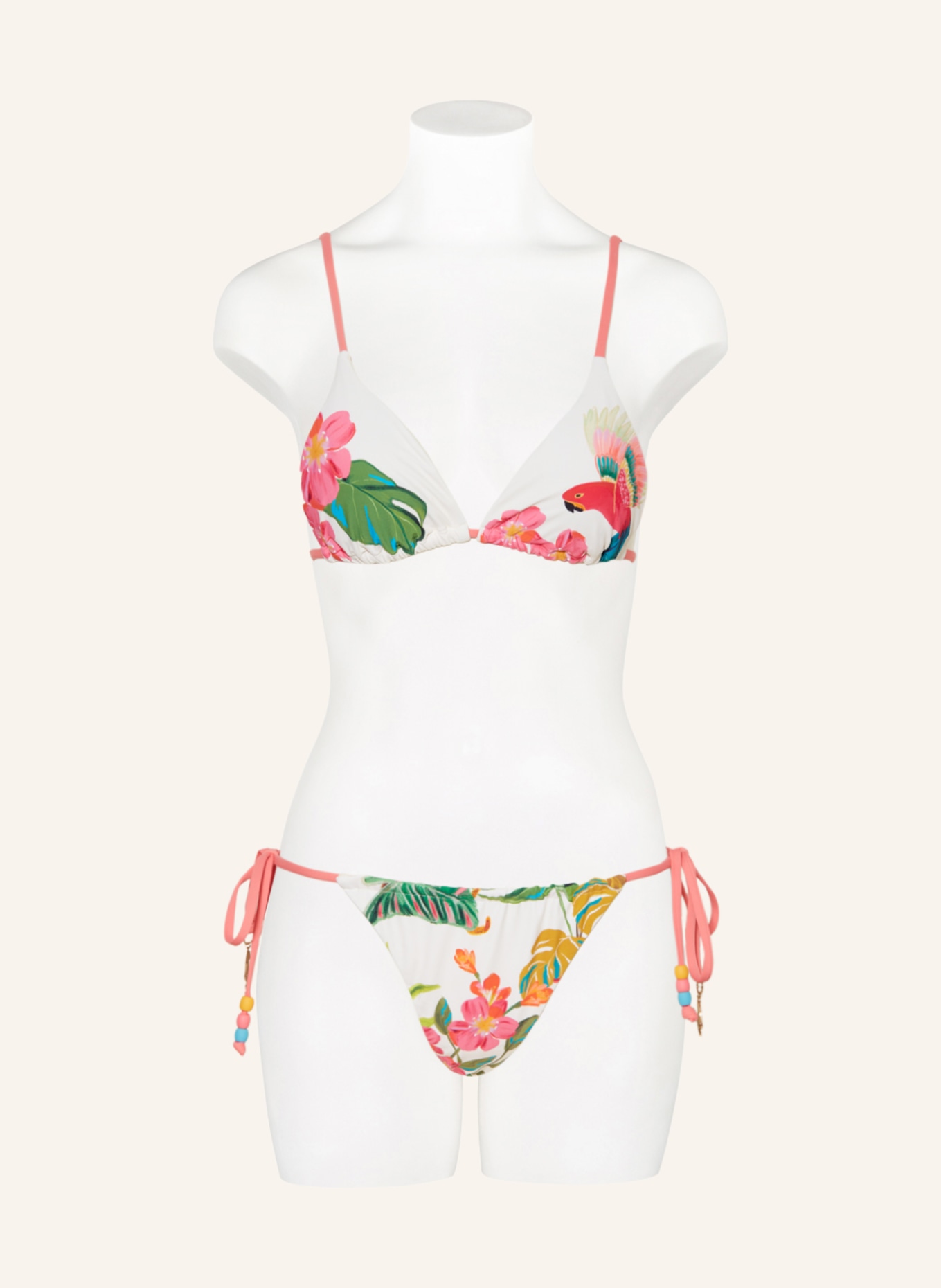 SEAFOLLY Triangel-Bikini-Hose TROPICA, Farbe: ECRU/ PINK/ GRÜN (Bild 2)