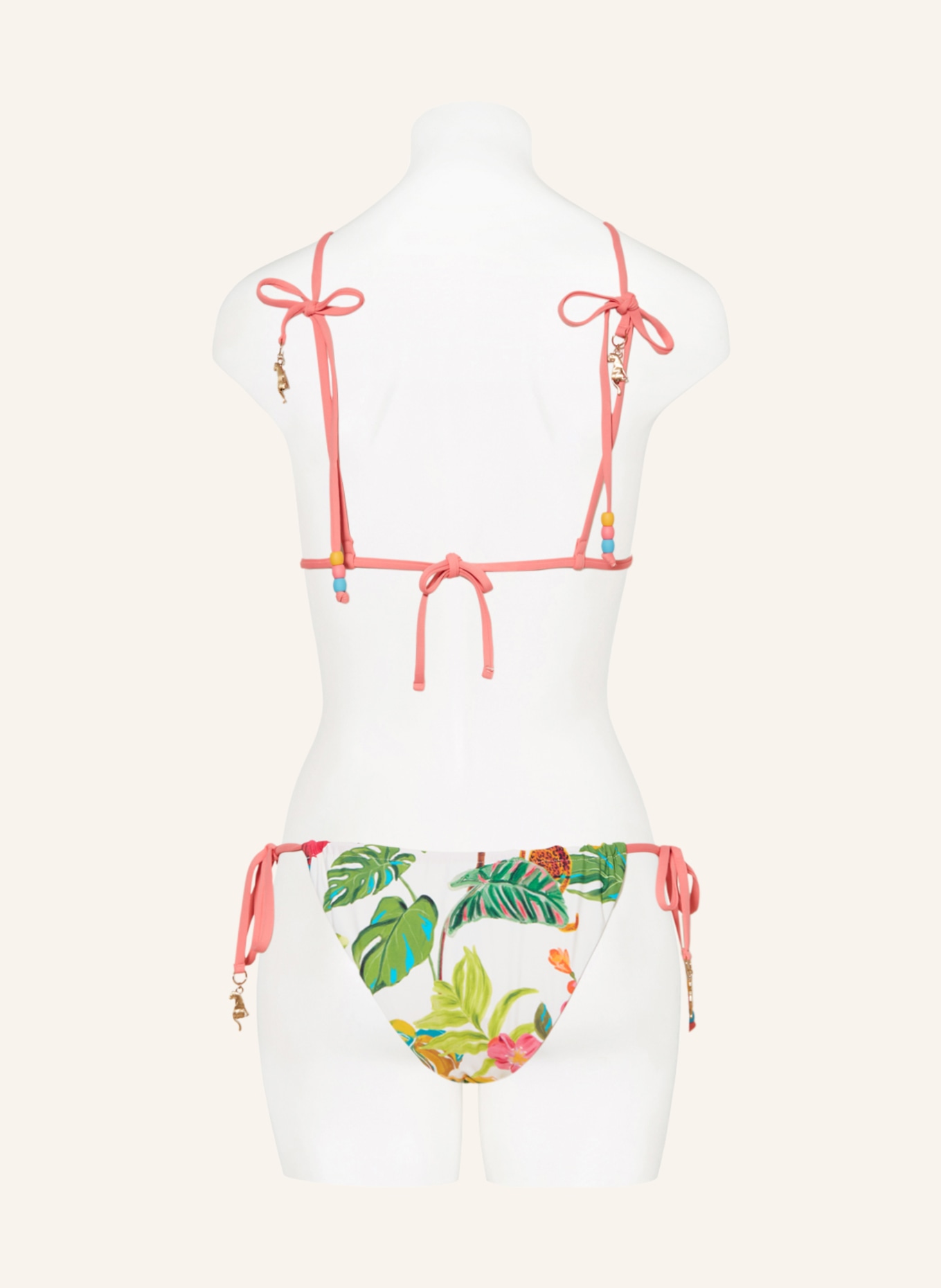SEAFOLLY Triangle bikini bottoms TROPICA, Color: ECRU/ PINK/ GREEN (Image 3)