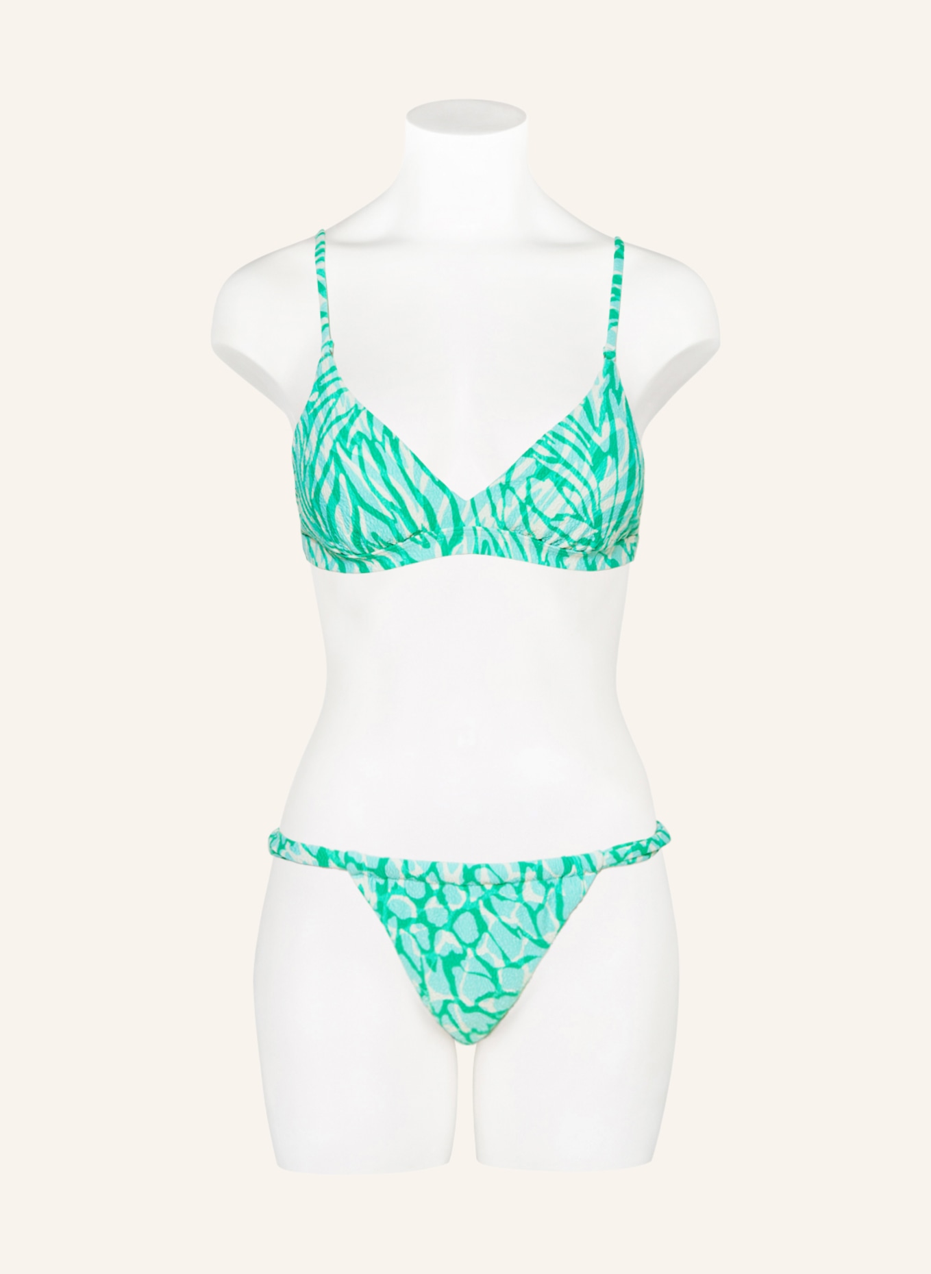 SEAFOLLY Brazilian bikini bottoms ANIMAL INSTINCT, Color: TURQUOISE/ GREEN/ ECRU (Image 2)