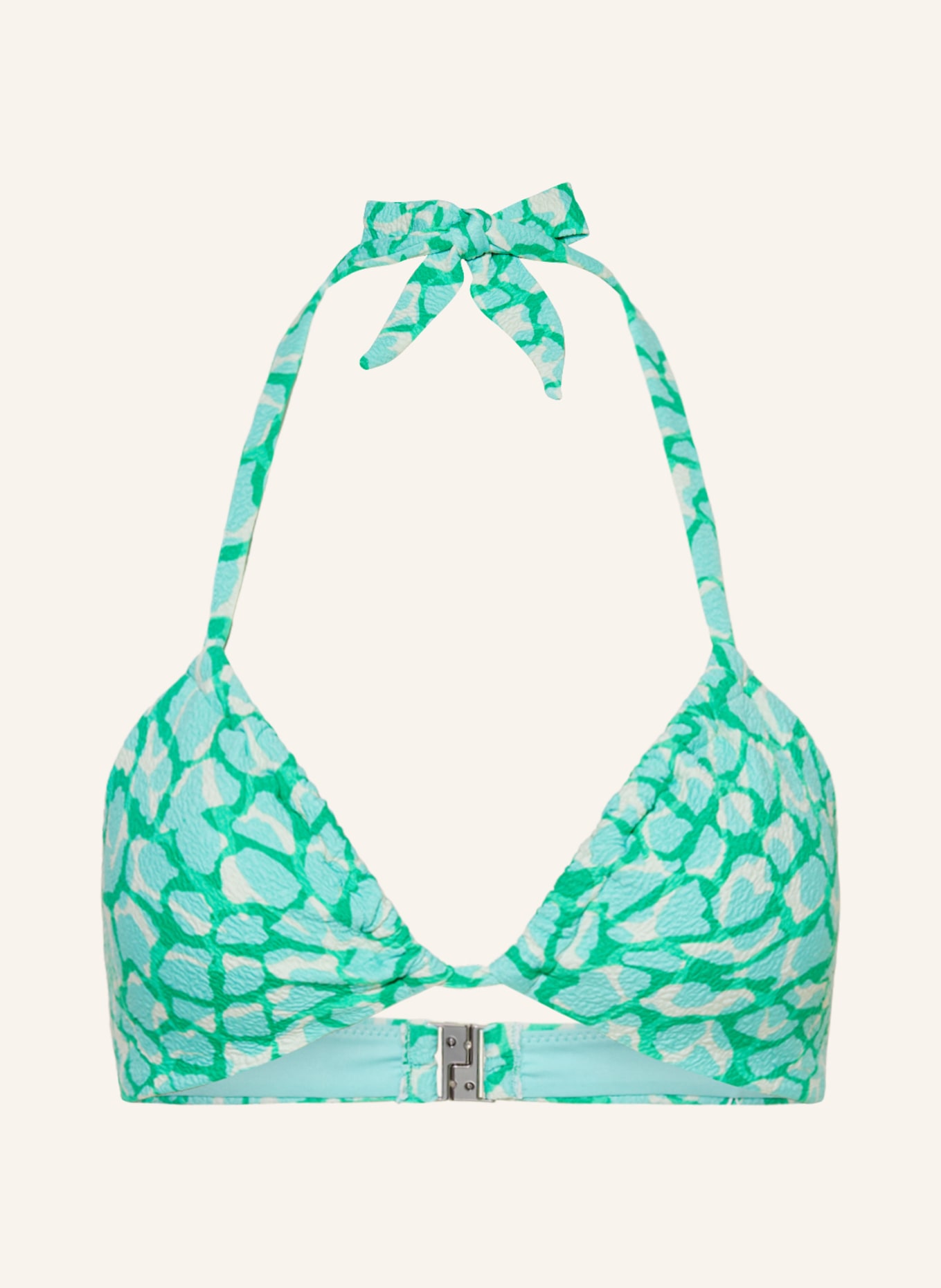 SEAFOLLY Halter neck bikini top ANIMAL INSTINCT, Color: TURQUOISE/ GREEN/ CREAM (Image 1)