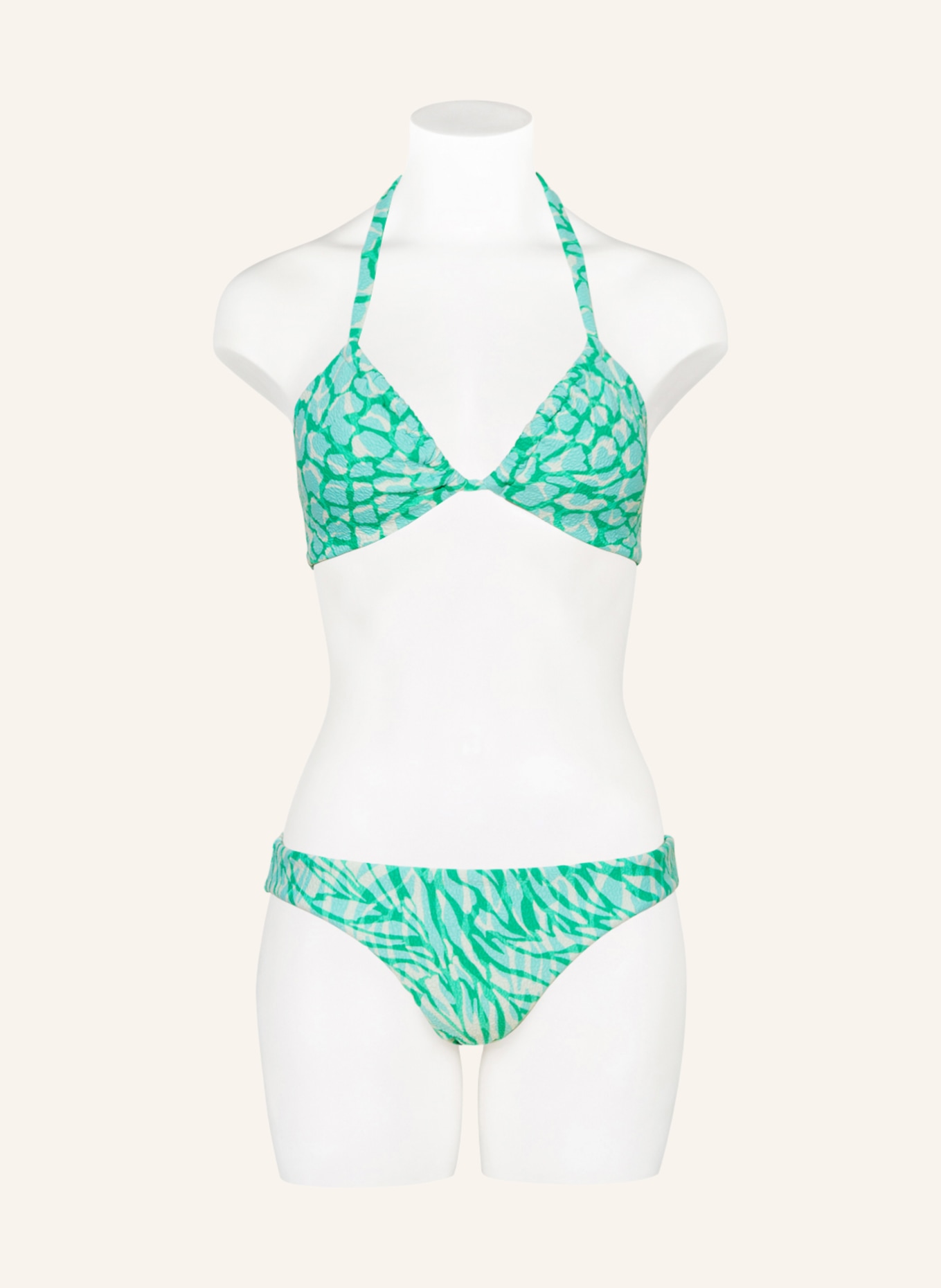SEAFOLLY Halter neck bikini top ANIMAL INSTINCT, Color: TURQUOISE/ GREEN/ CREAM (Image 2)