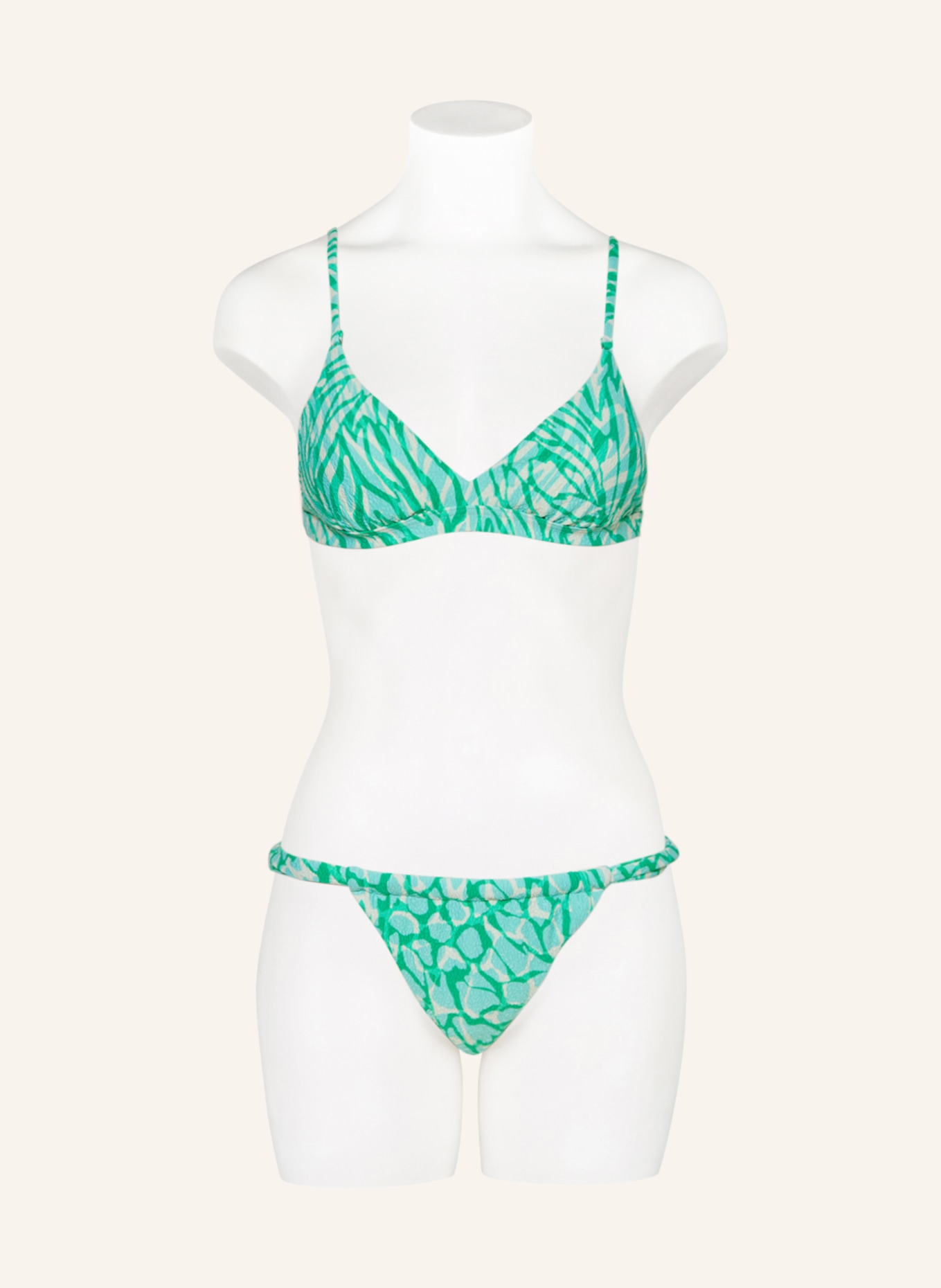 SEAFOLLY Bralette bikini top ANIMAL INSTINCT, Color: TURQUOISE/ GREEN/ CREAM (Image 2)