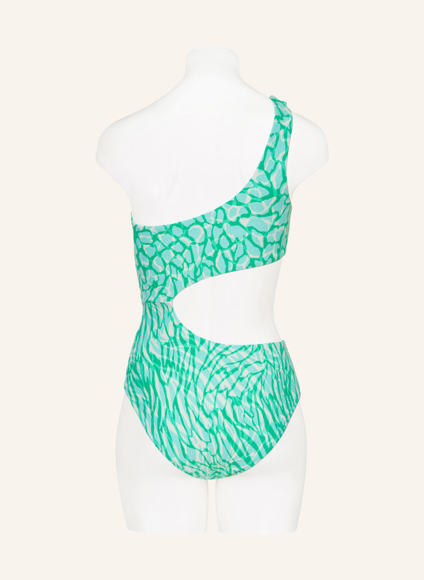 SEAFOLLY One-shoulder swimsuit ANIMAL INSTINCT, Color: TURQUOISE/ GREEN/ CREAM (Image 3)