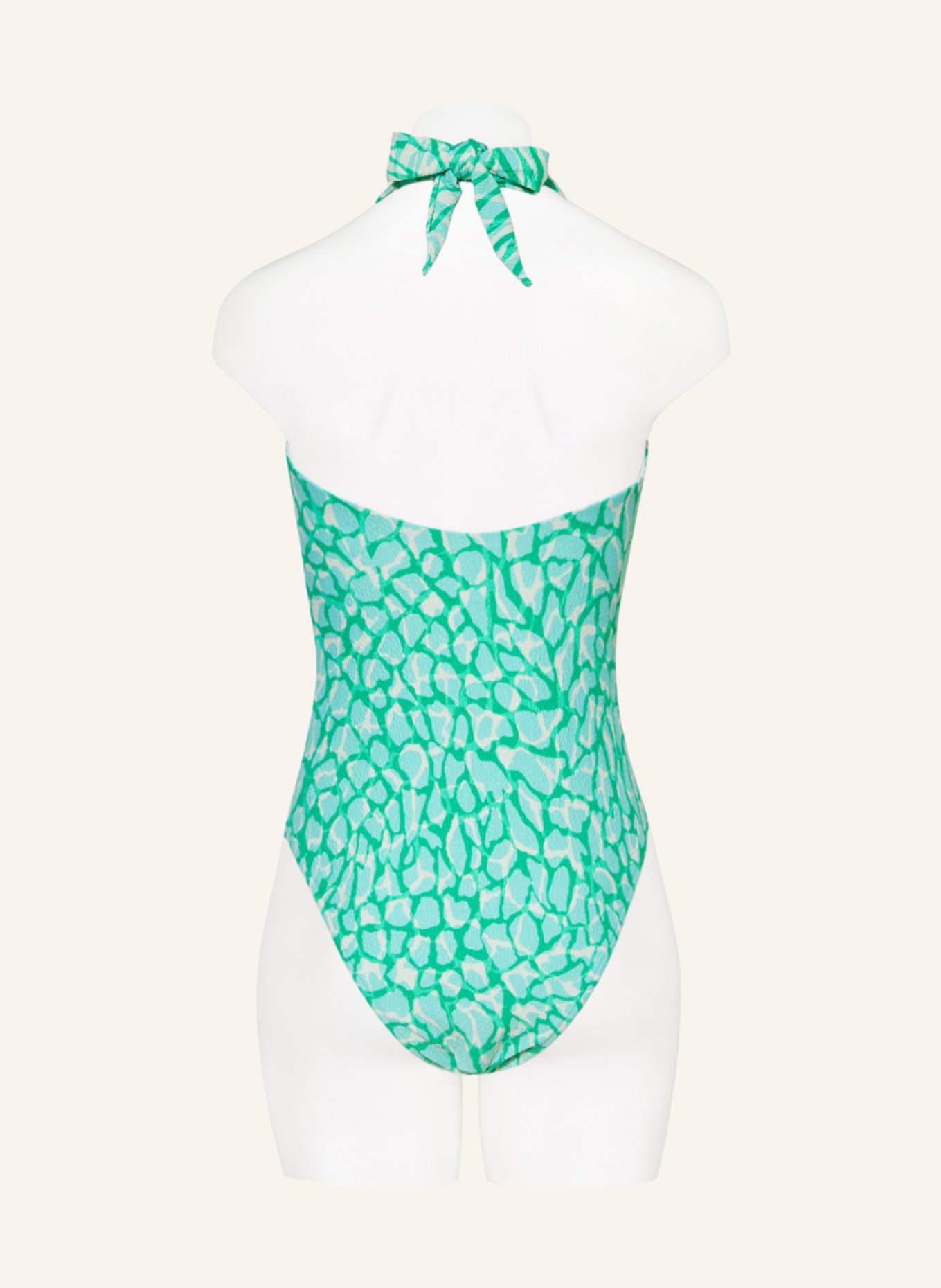 SEAFOLLY Halter neck swimsuit ANIMAL INSTINCT, Color: TURQUOISE/ GREEN/ CREAM (Image 3)