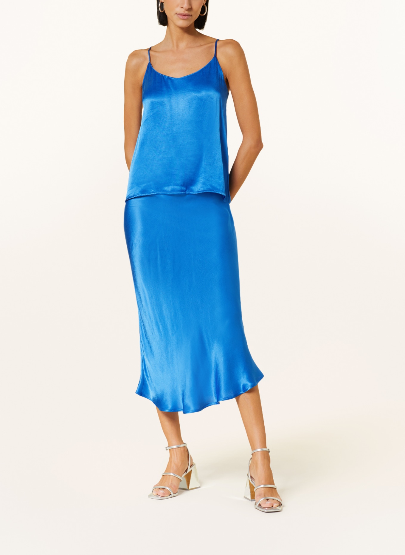 MRS & HUGS Satin skirt, Color: BLUE (Image 2)
