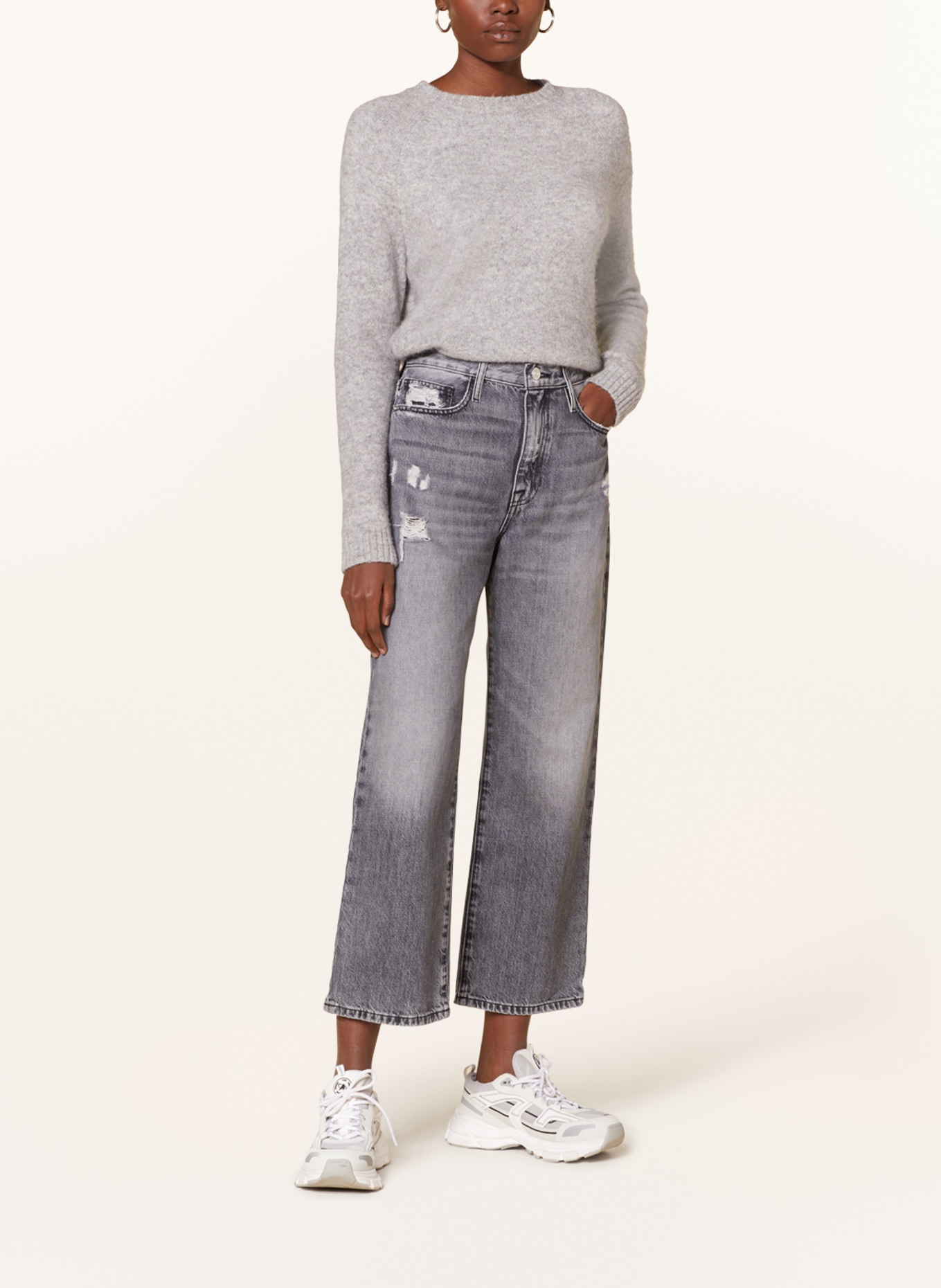 FRAME 7/8 jeans LE JANE CROP, Color: KLNR KALLIN RIPS (Image 2)