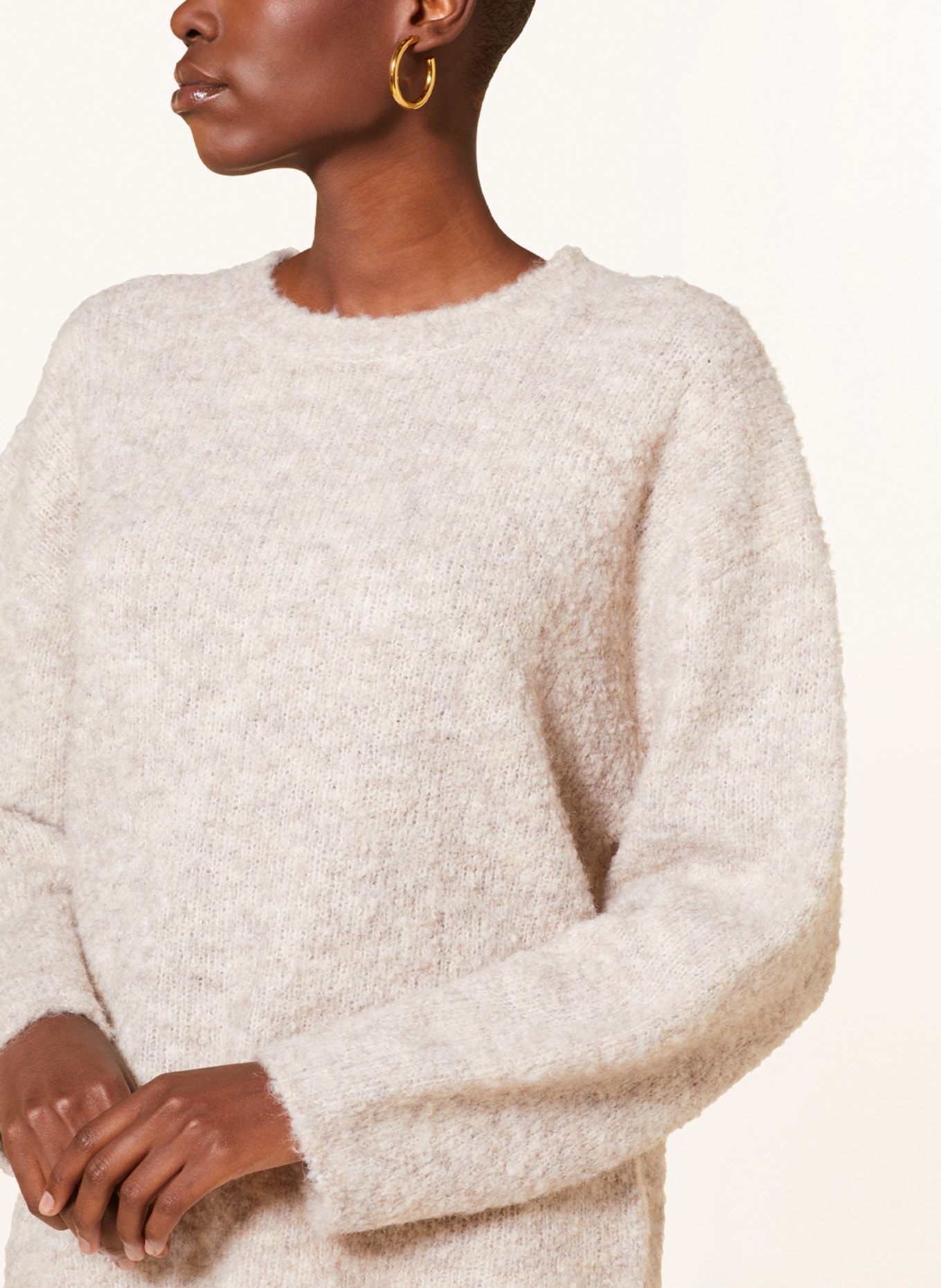 NEO NOIR Bouclé sweater GLENDA, Color: CREAM (Image 4)