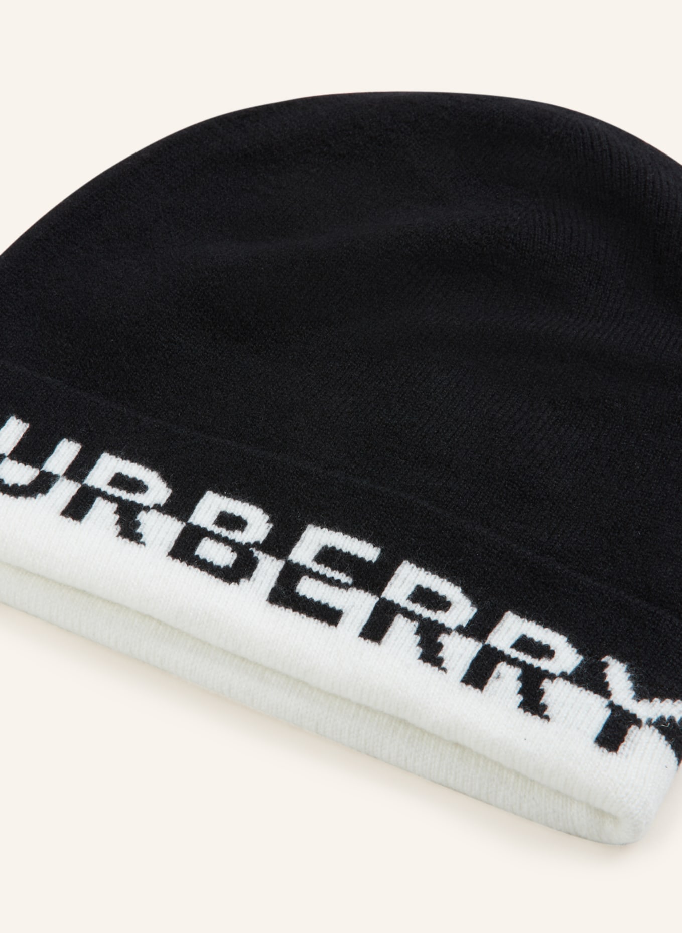 BURBERRY Cashmere hat, Color: BLACK/ WHITE (Image 2)