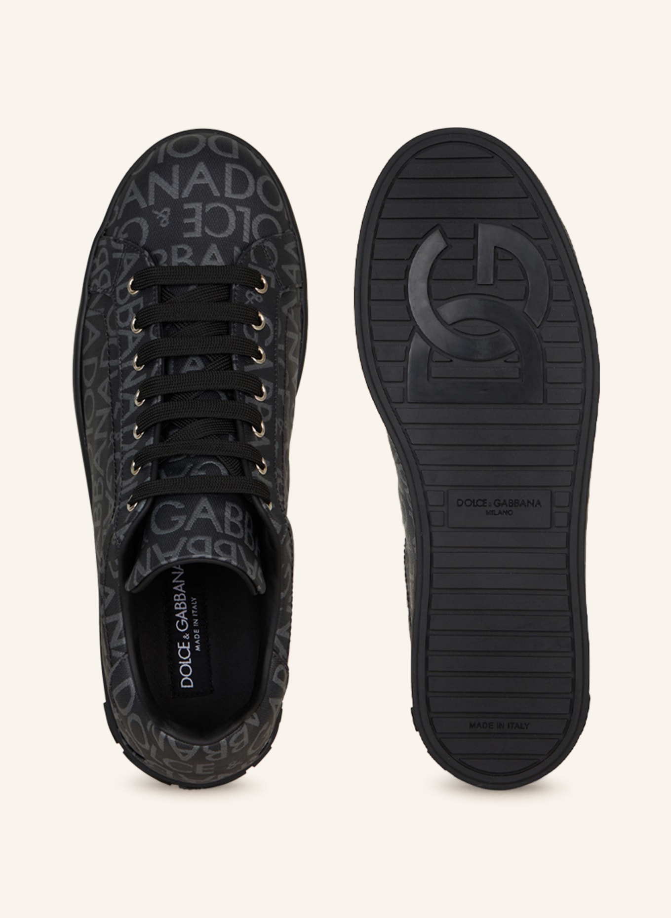 DOLCE & GABBANA Sneakers PORTOFINO, Color: BLACK/ GRAY (Image 5)