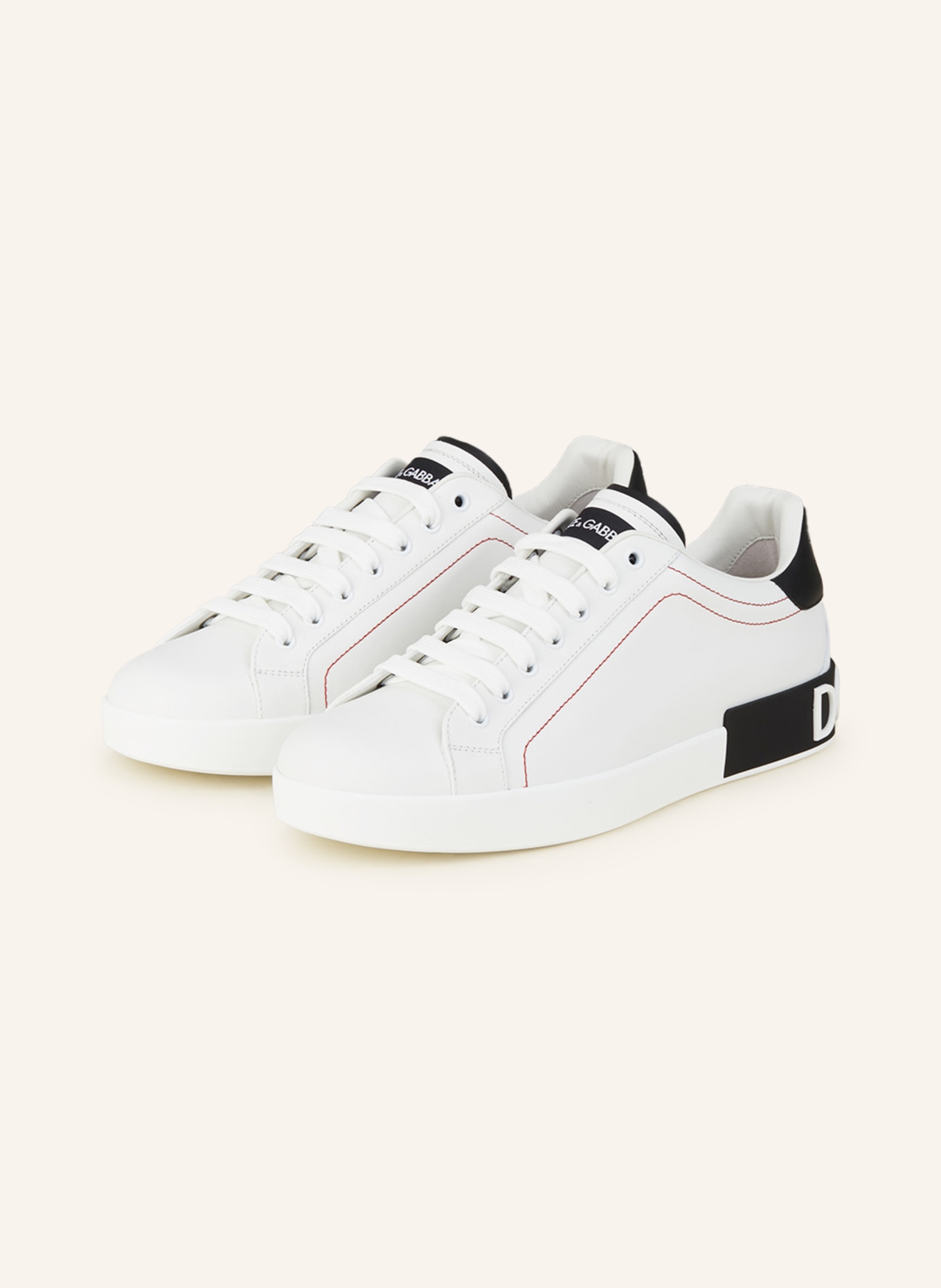DOLCE & GABBANA Sneakers PORTOFINO, Color: WHITE/ BLACK (Image 1)