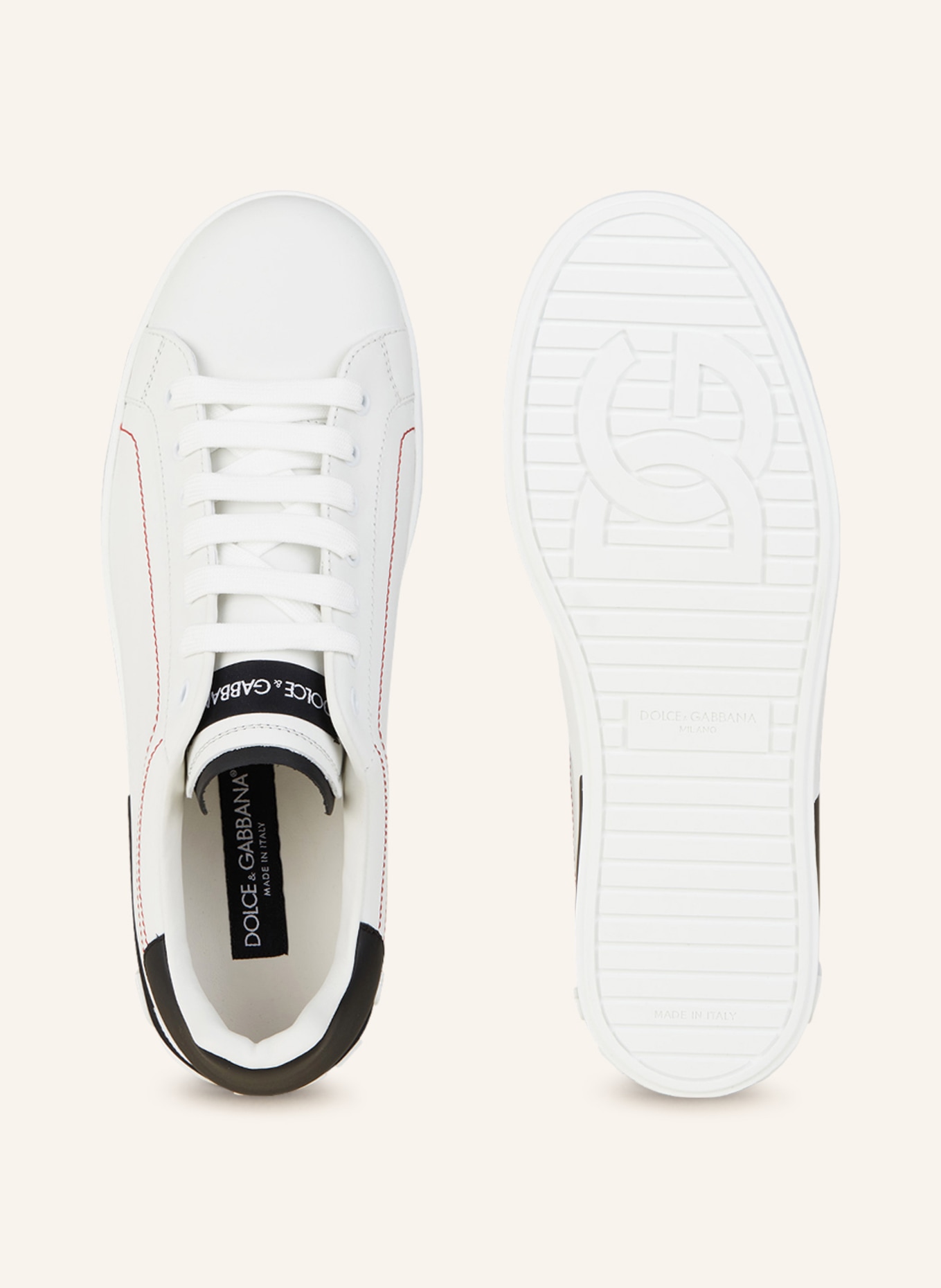 DOLCE & GABBANA Sneakers PORTOFINO, Color: WHITE/ BLACK (Image 5)