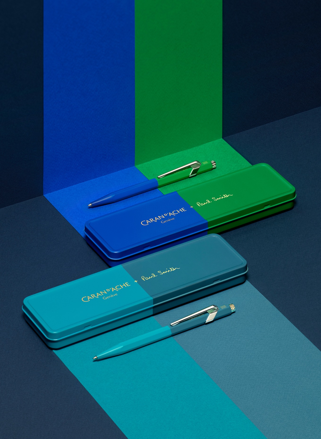 CARAN d'ACHE Ballpoint pen 849 PAUL SMITH: BLUE / GREEN