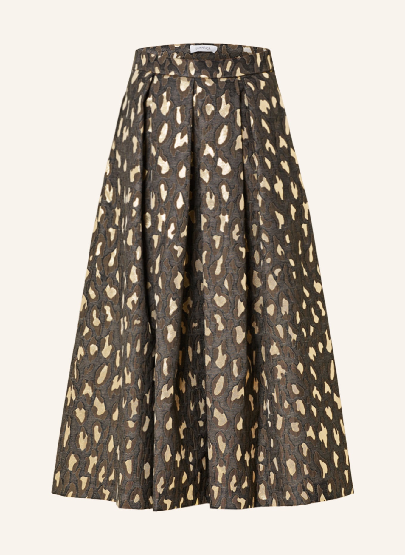 LUNATICA MILANO Jacquard skirt with glitter thread, Color: DARK GRAY/ GOLD (Image 1)