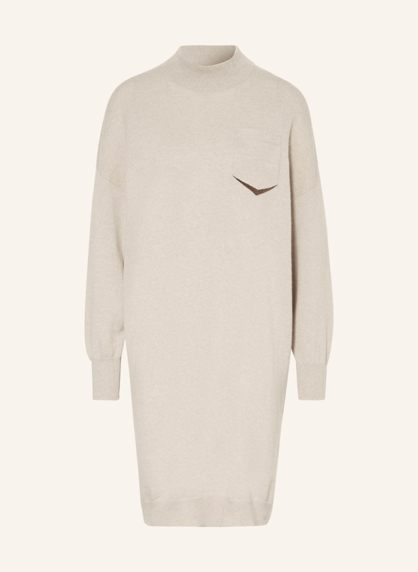 BRUNELLO CUCINELLI Knit dress made of cashmere with decorative beads, Color: BEIGE (Image 1)