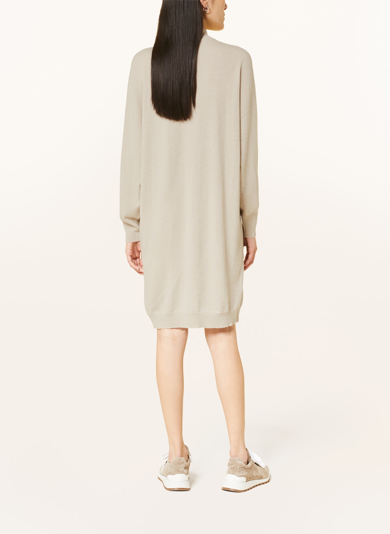 BRUNELLO CUCINELLI Knit dress made of cashmere with decorative beads, Color: BEIGE (Image 3)
