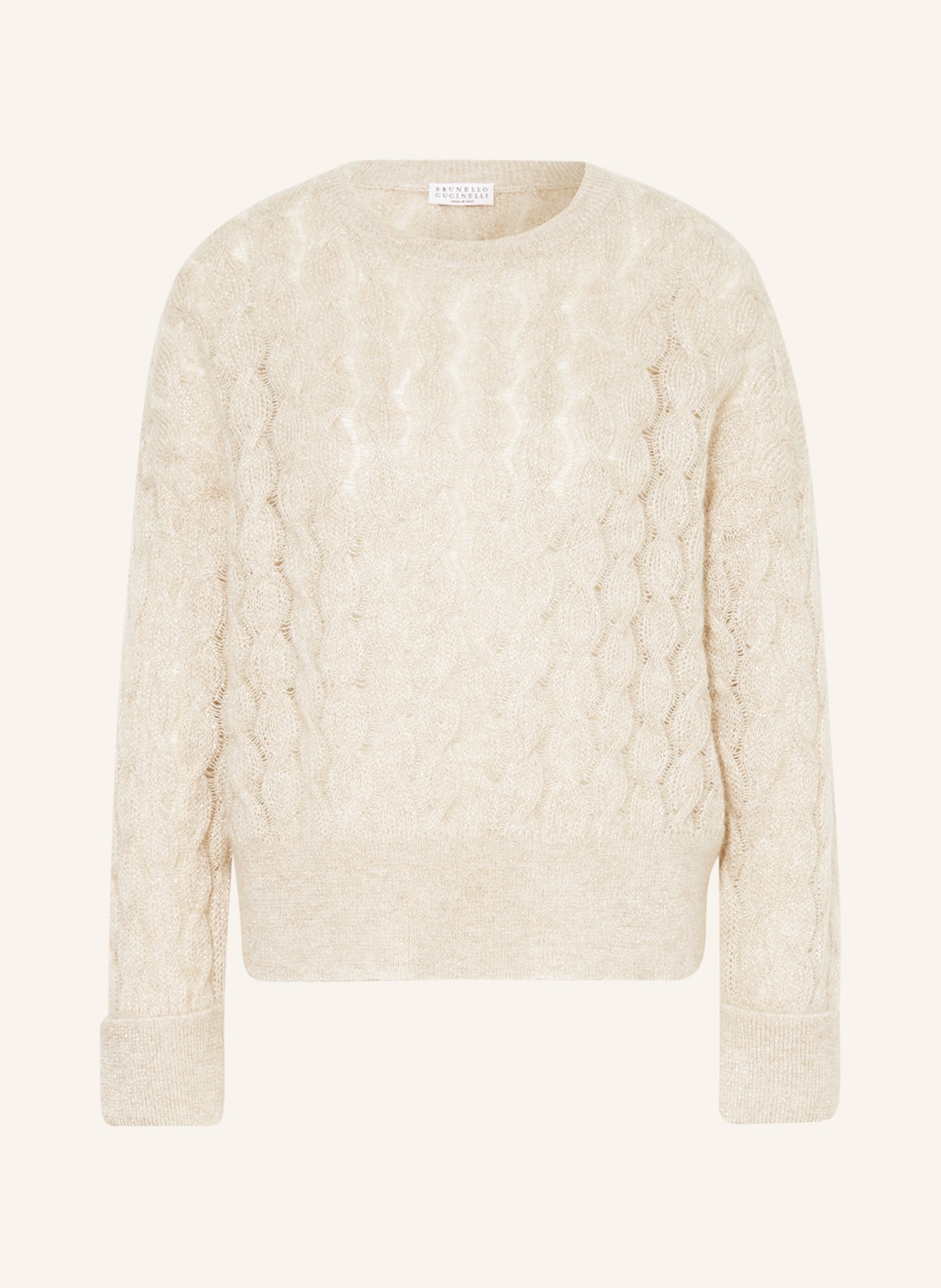 BRUNELLO CUCINELLI Sweater with mohair and glitter thread, Color: BEIGE (Image 1)