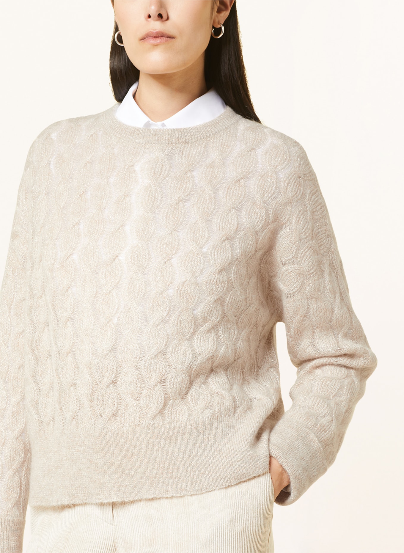 BRUNELLO CUCINELLI Sweater with mohair and glitter thread, Color: BEIGE (Image 4)