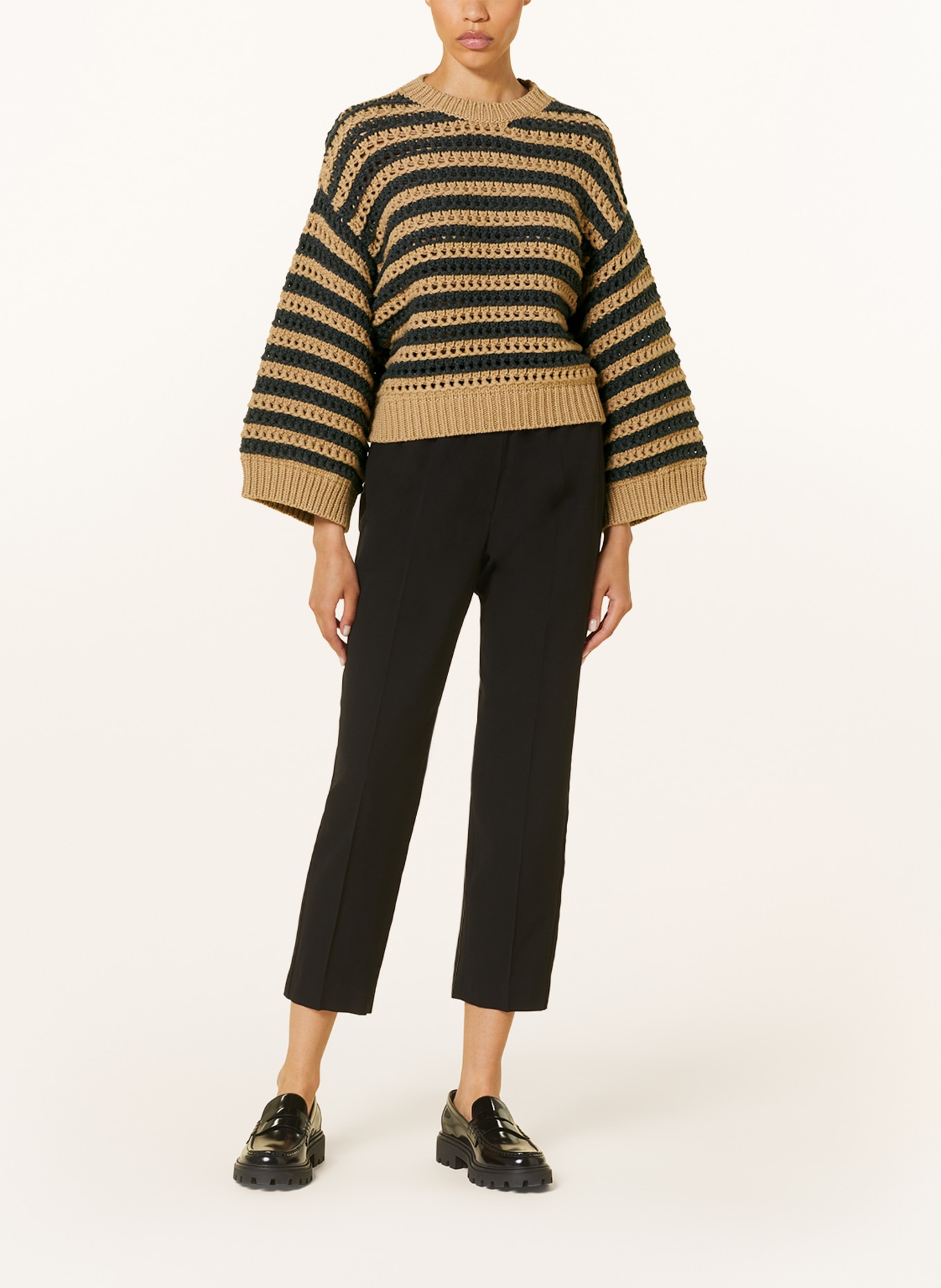 BRUNELLO CUCINELLI Sweater with cashmere, Color: BEIGE/ DARK GRAY (Image 2)