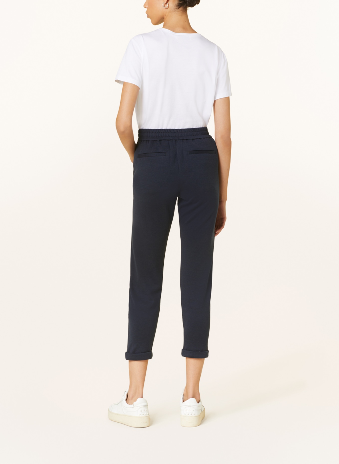 BRUNELLO CUCINELLI Pants in jogger style with silk, Color: DARK BLUE (Image 3)
